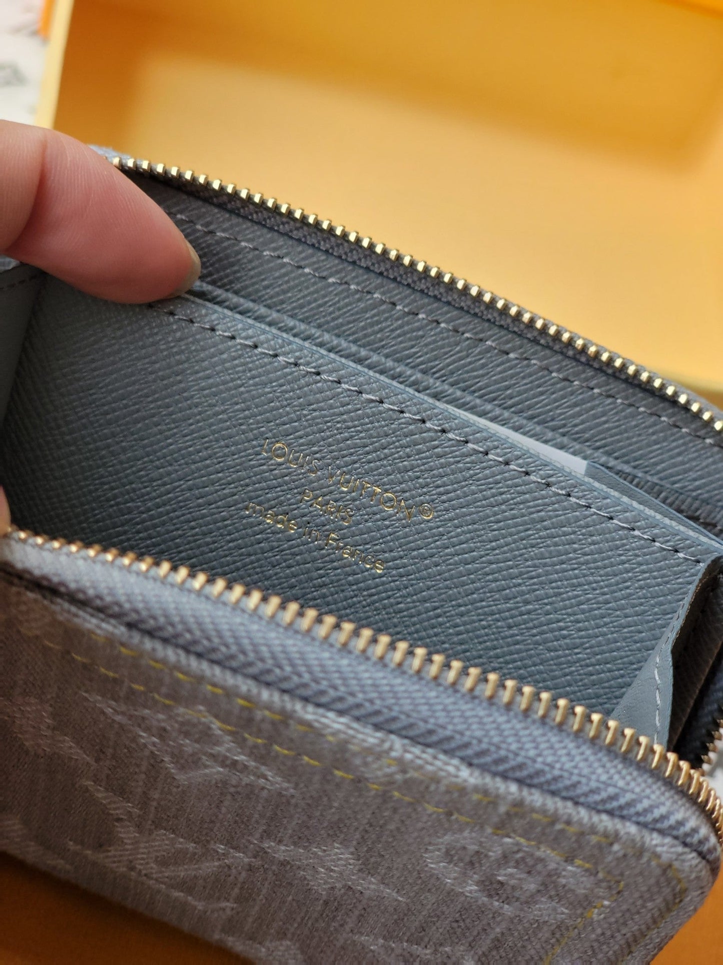 LV Zippy Coin Purse Grey Monogram Denim - Light GHW mysite