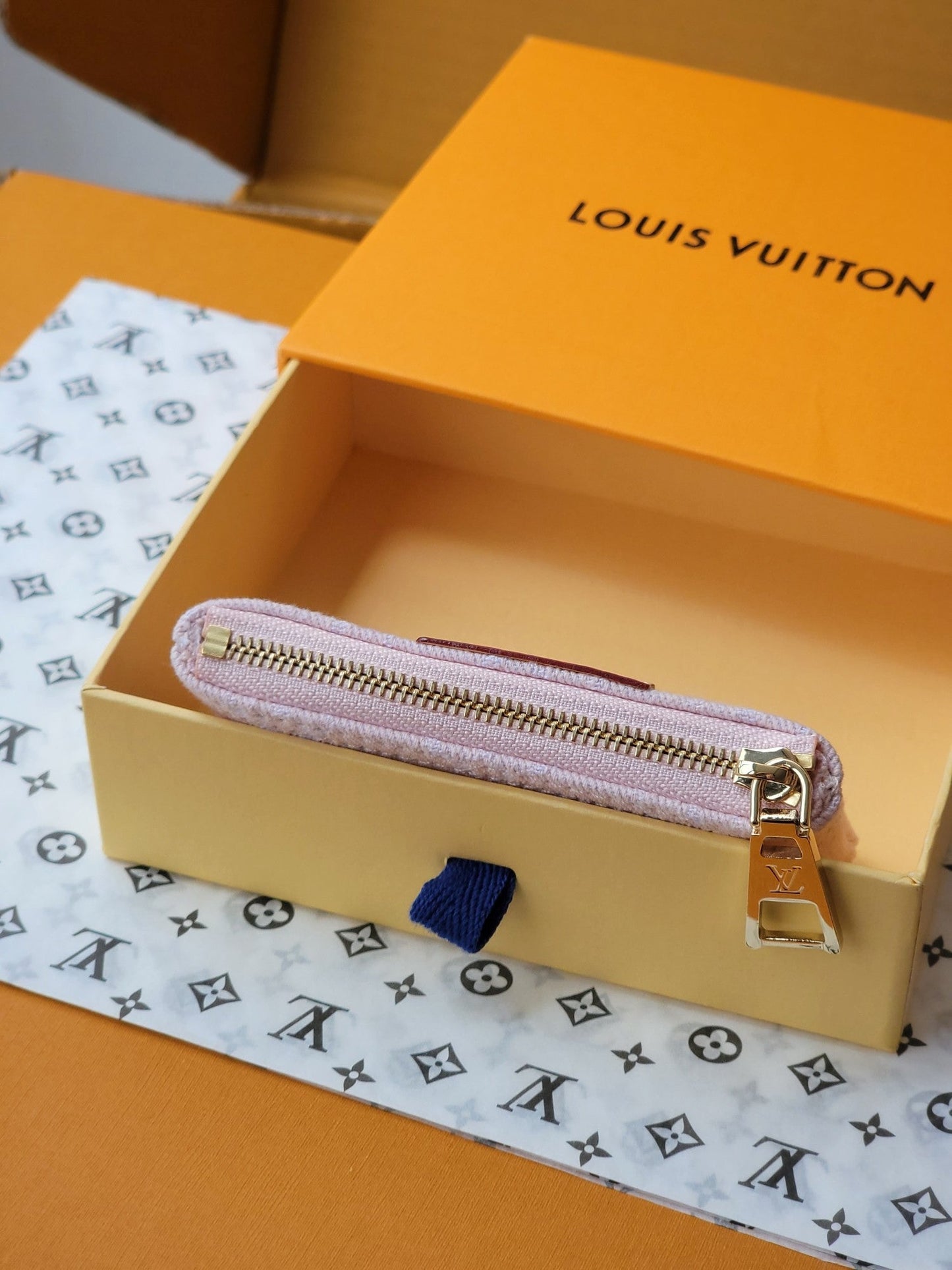 LV Key Pouch Pink Monogram Denim - Light GHW mysite
