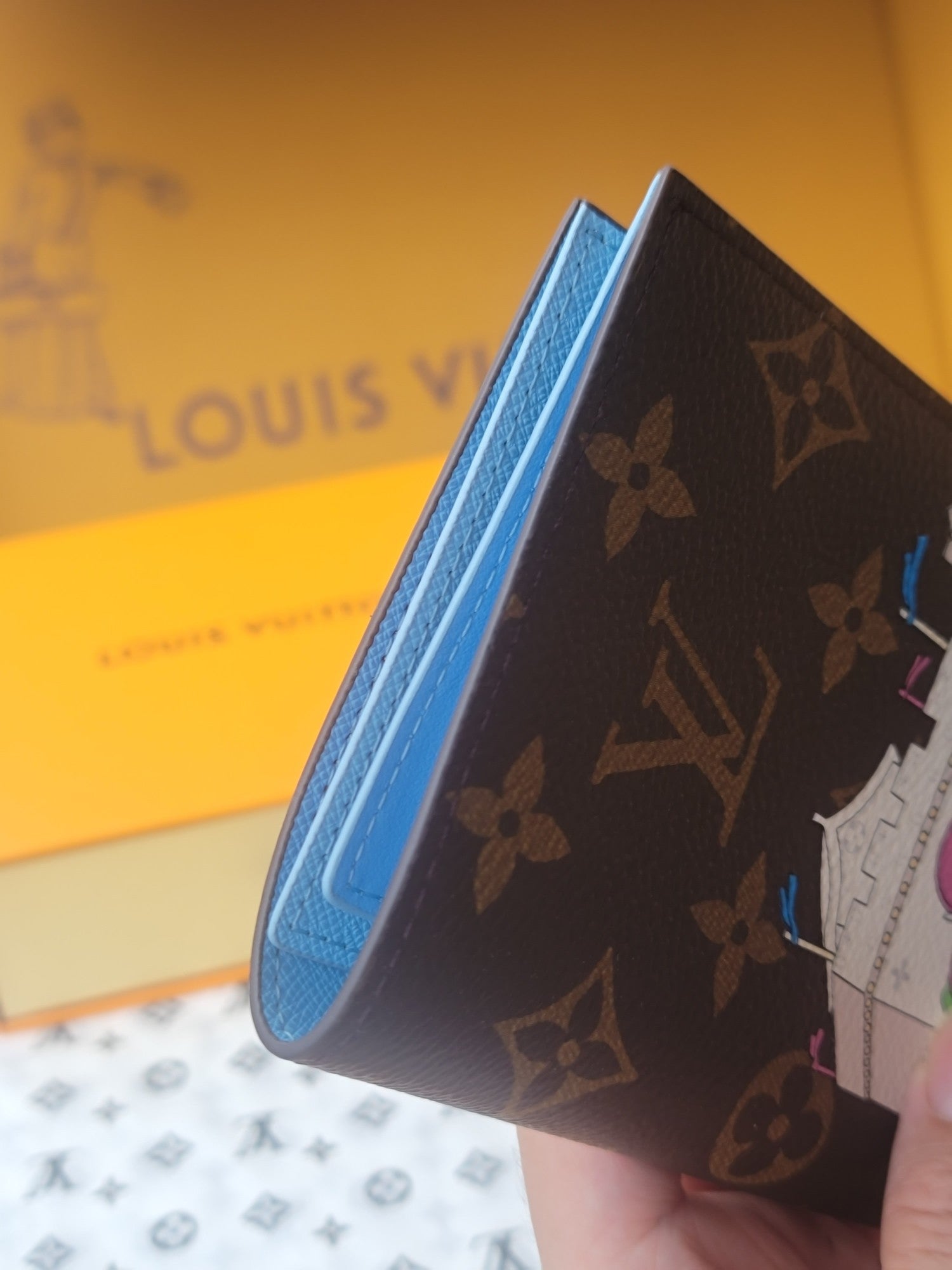 LV Passport Cover Blue Monogram Vivienne Myosotis mysite