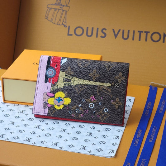 LV Passport Cover Red Monogram Vivienne Paris Lining mysite