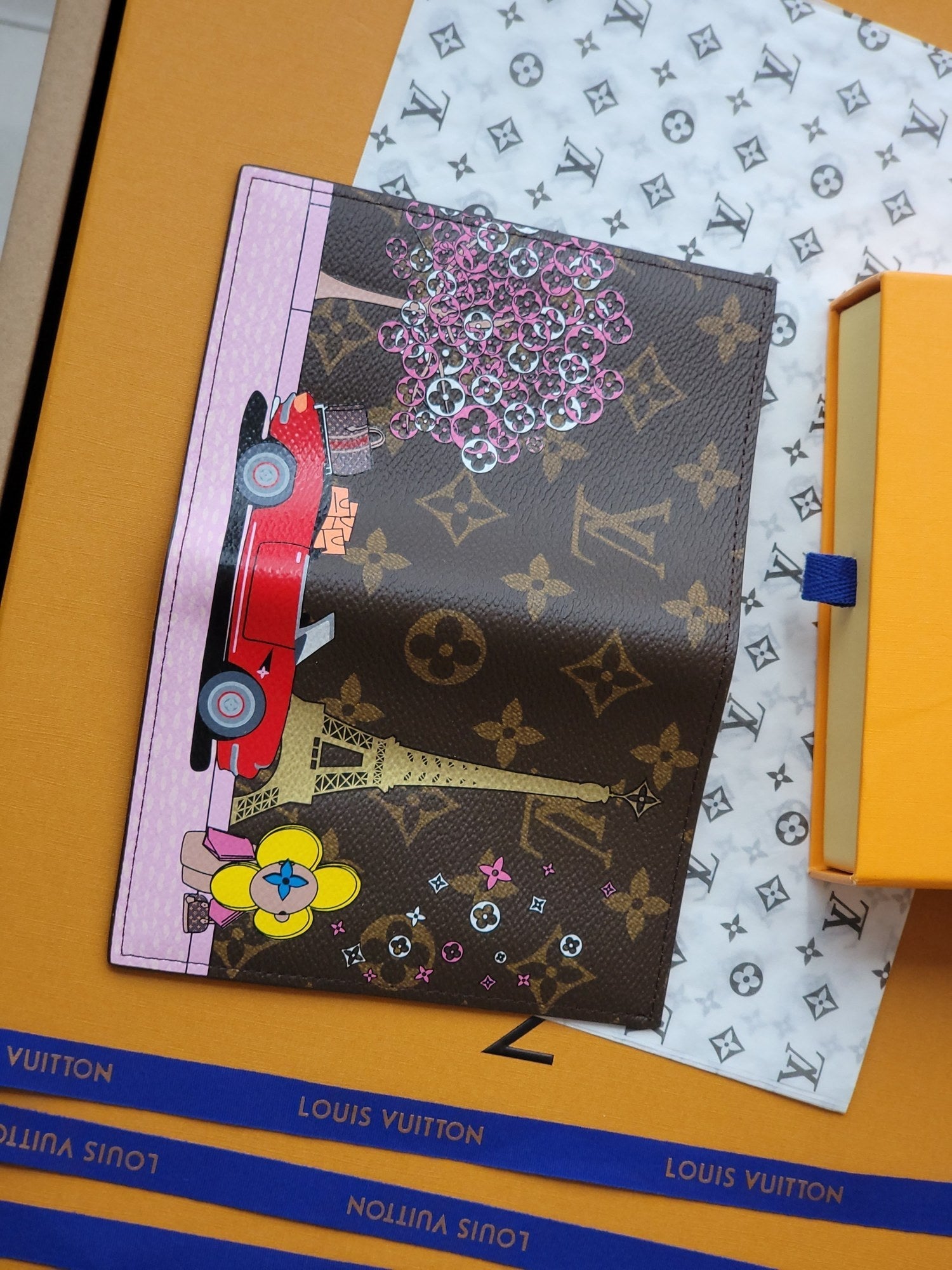 LV Passport Cover Red Monogram Vivienne Paris Lining mysite