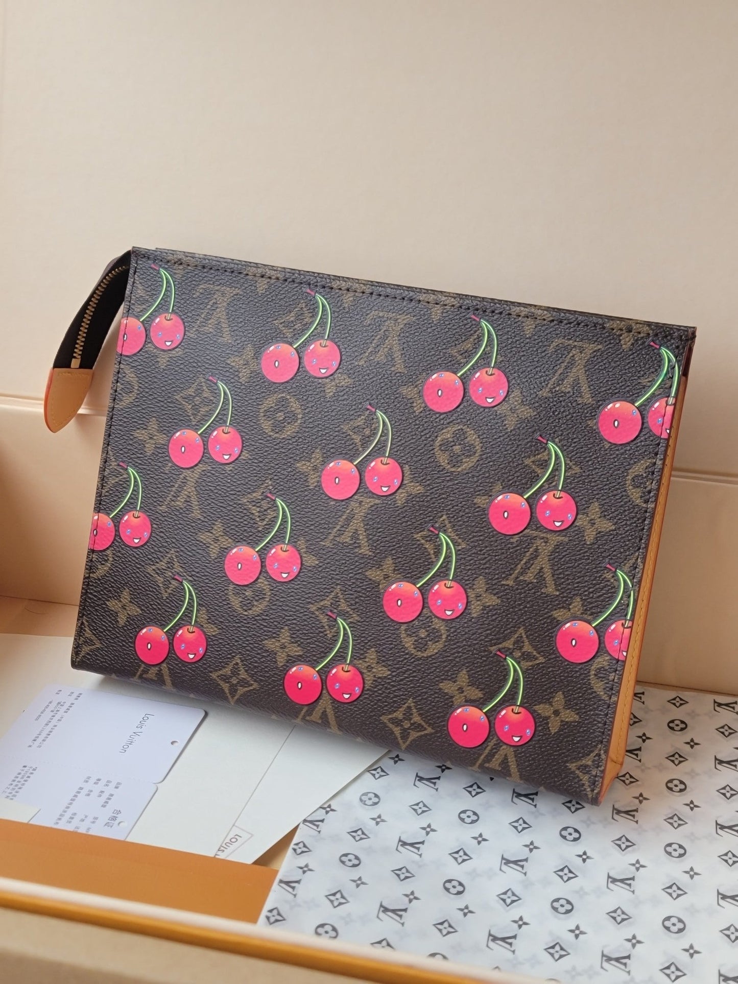 LV x TM M14372 Toiletry Pouch Brown Monogram Canvas With Cherry Motif mysite