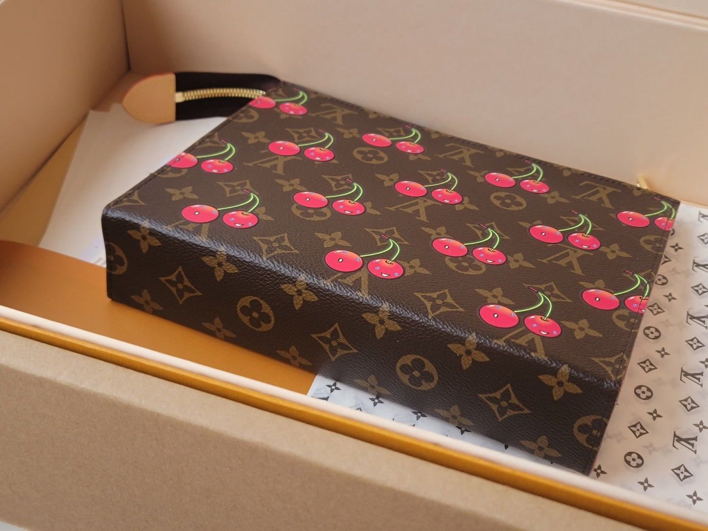 LV x TM M14372 Toiletry Pouch Brown Monogram Canvas With Cherry Motif mysite