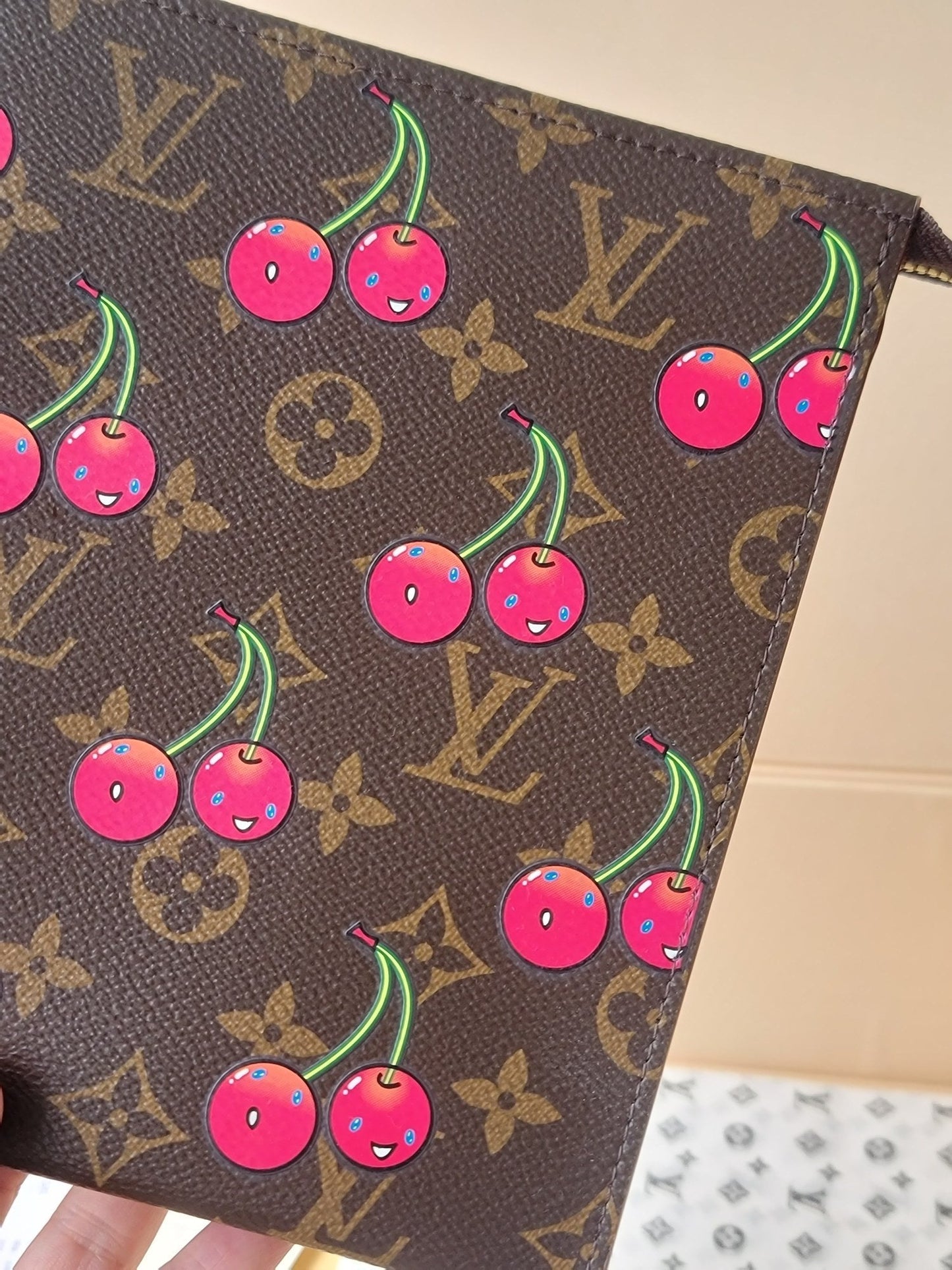 LV x TM M14372 Toiletry Pouch Brown Monogram Canvas With Cherry Motif mysite