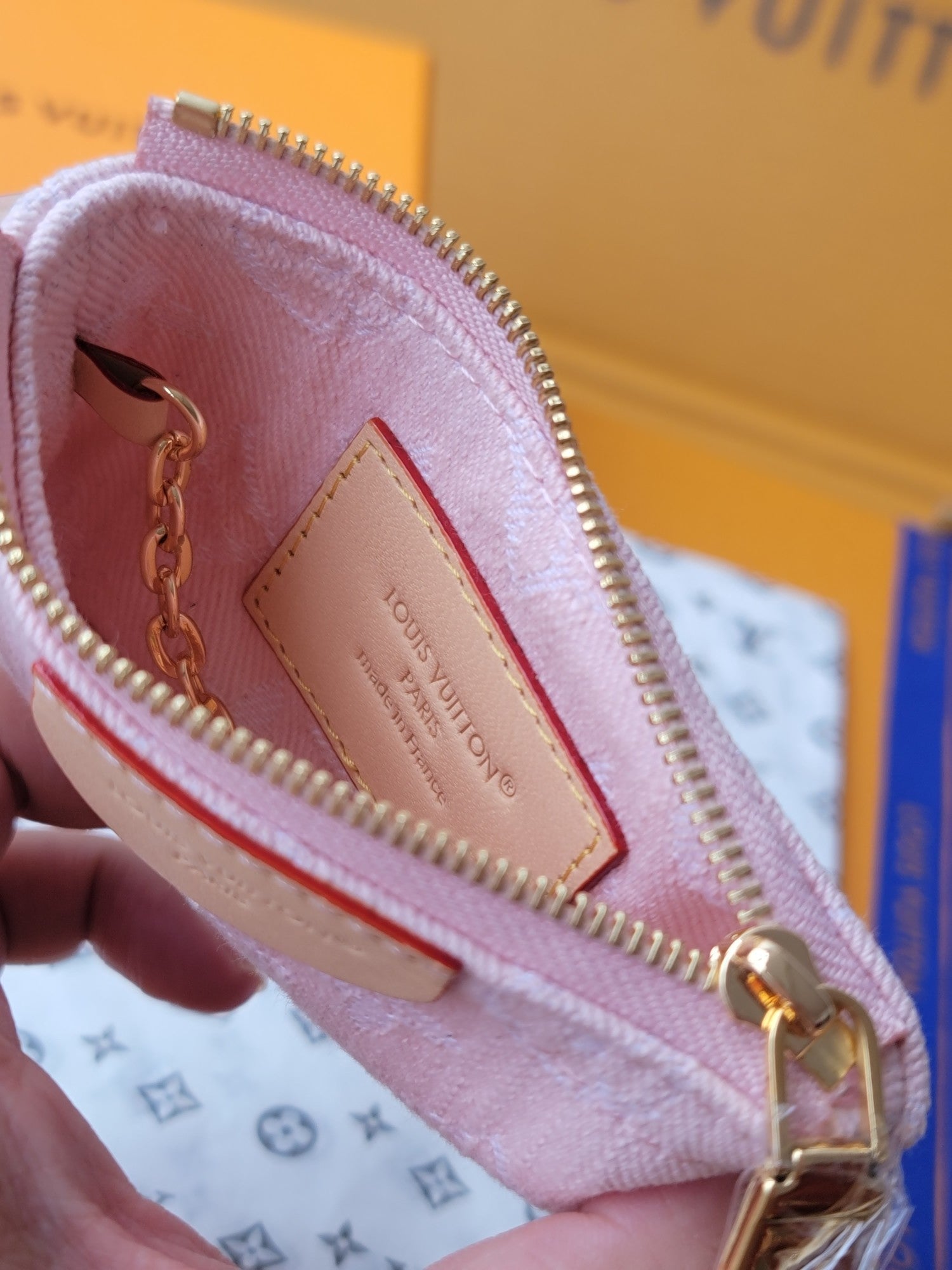 LV Key Pouch Pink Monogram Denim - Light GHW mysite