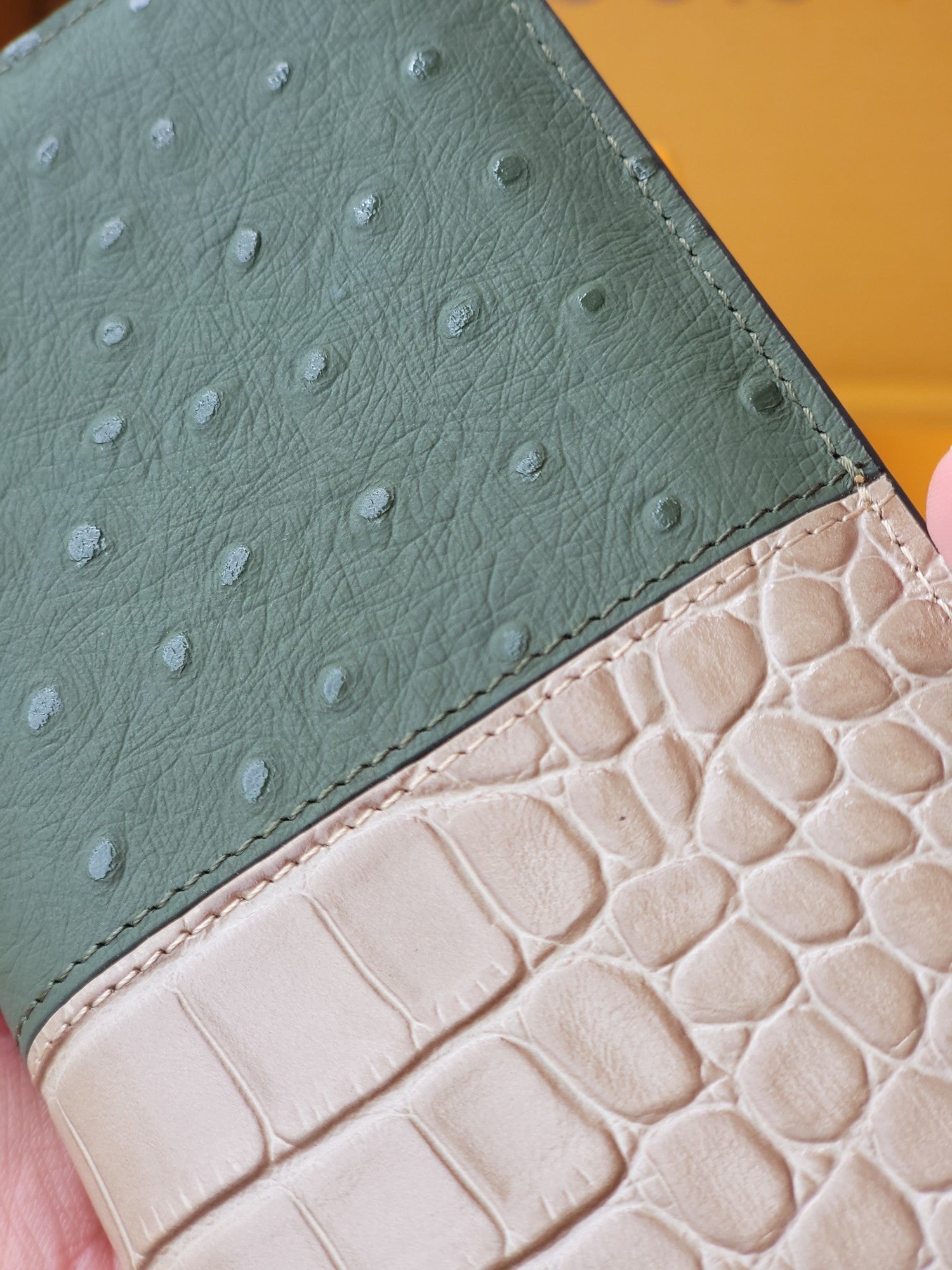 LV M84668 Brazza Wallet Multicolor Alligator Ostrich Calfskin mysite