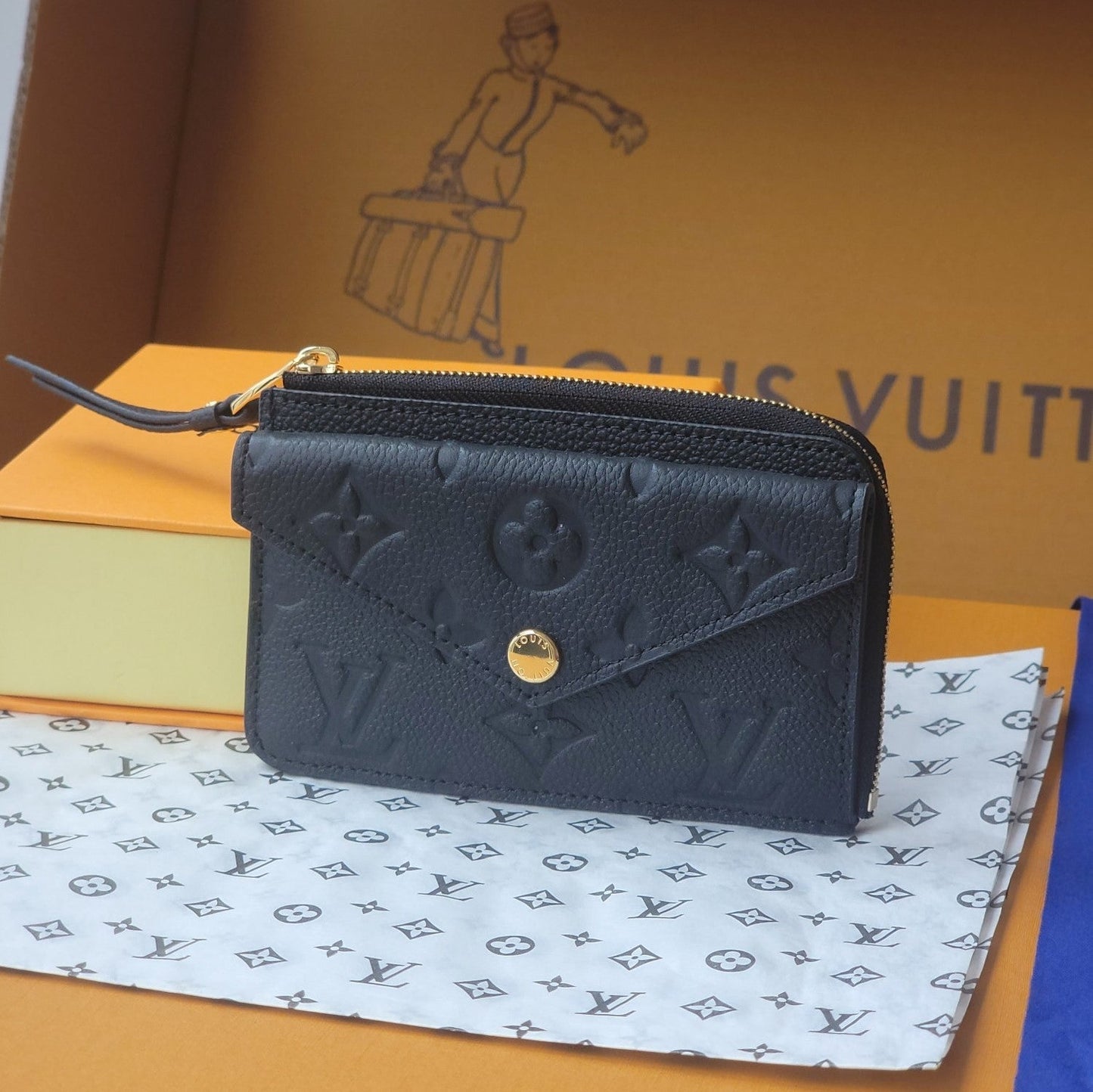 LV Card Holder Recto Verso Black Monogram Empreinte Cowhide GHW mysite