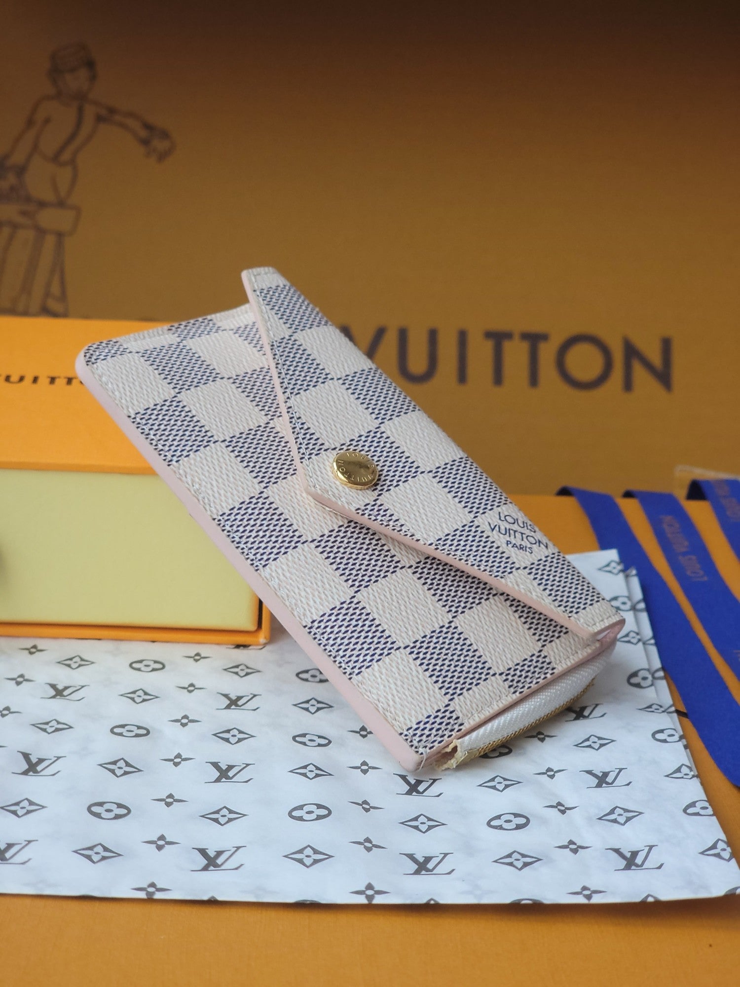 LV Card Holder Recto Verso White Damier Canvas & Cowhide GHW mysite