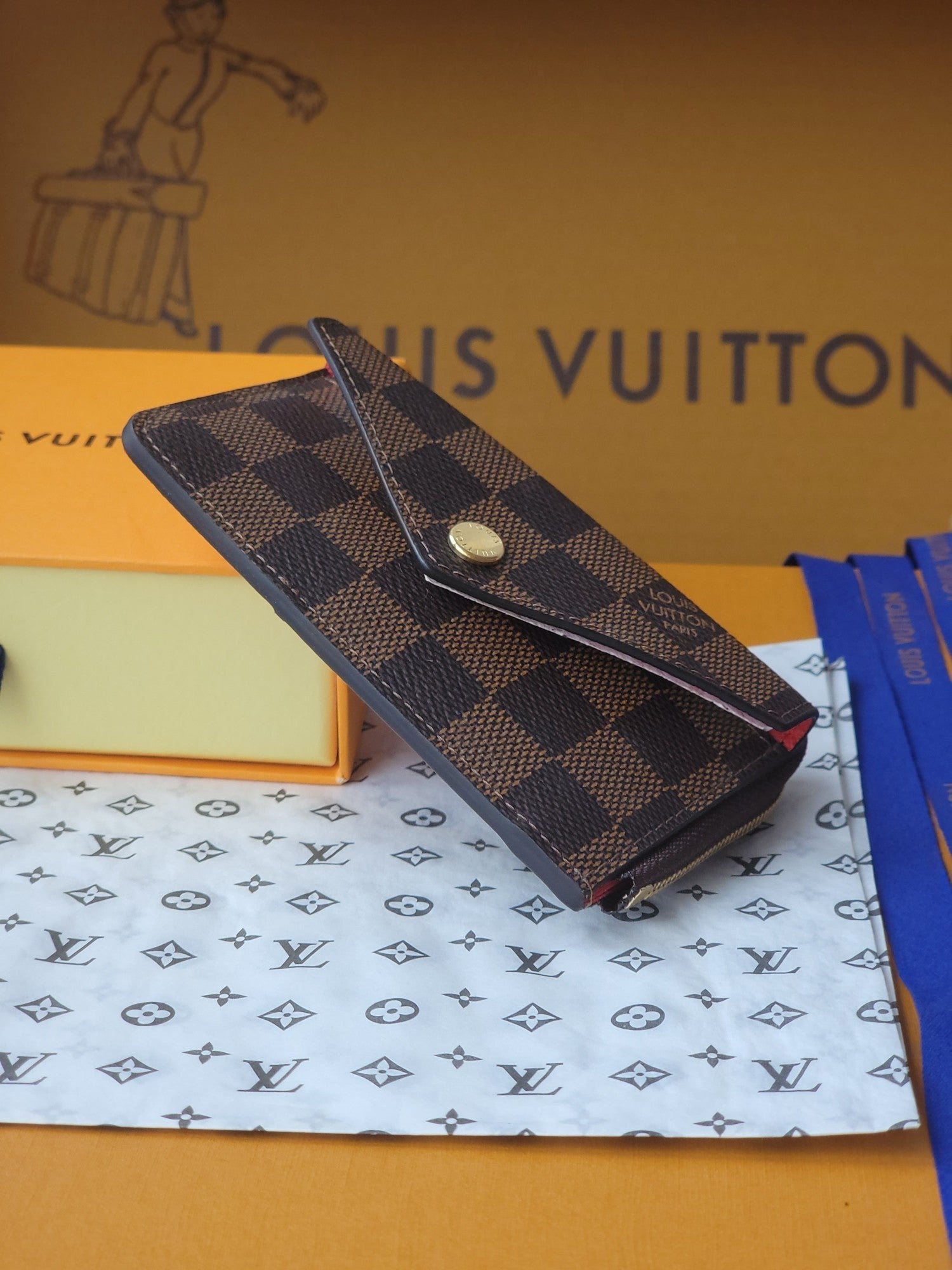 LV Card Holder Recto Verso Brown Damier Canvas & Cowhide GHW mysite