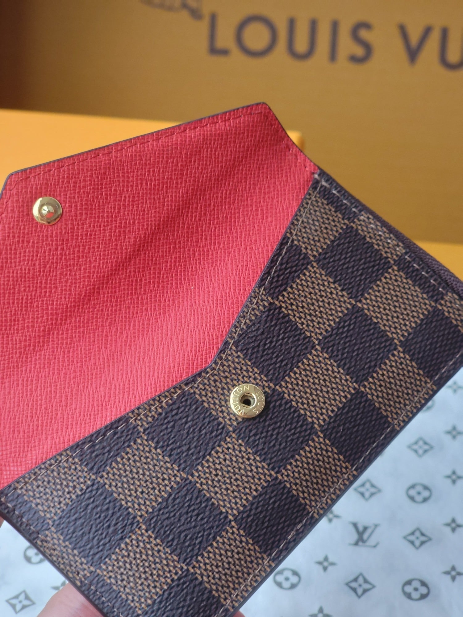 LV Card Holder Recto Verso Brown Damier Canvas & Cowhide GHW mysite