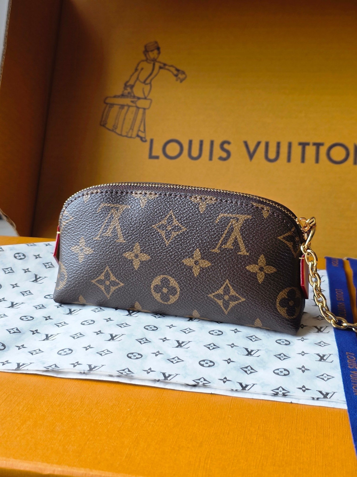 LV M25694 Cosmetic Lipstick Pouch Brown Monogram Canvas & Cowhide GHW mysite