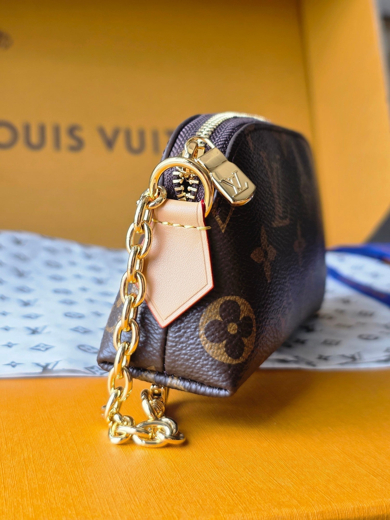 LV M25694 Cosmetic Lipstick Pouch Brown Monogram Canvas & Cowhide GHW mysite