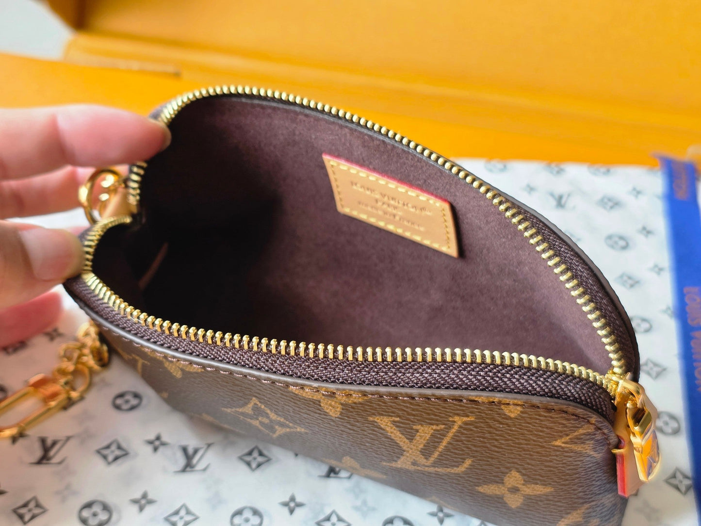 LV M25694 Cosmetic Lipstick Pouch Brown Monogram Canvas & Cowhide GHW mysite