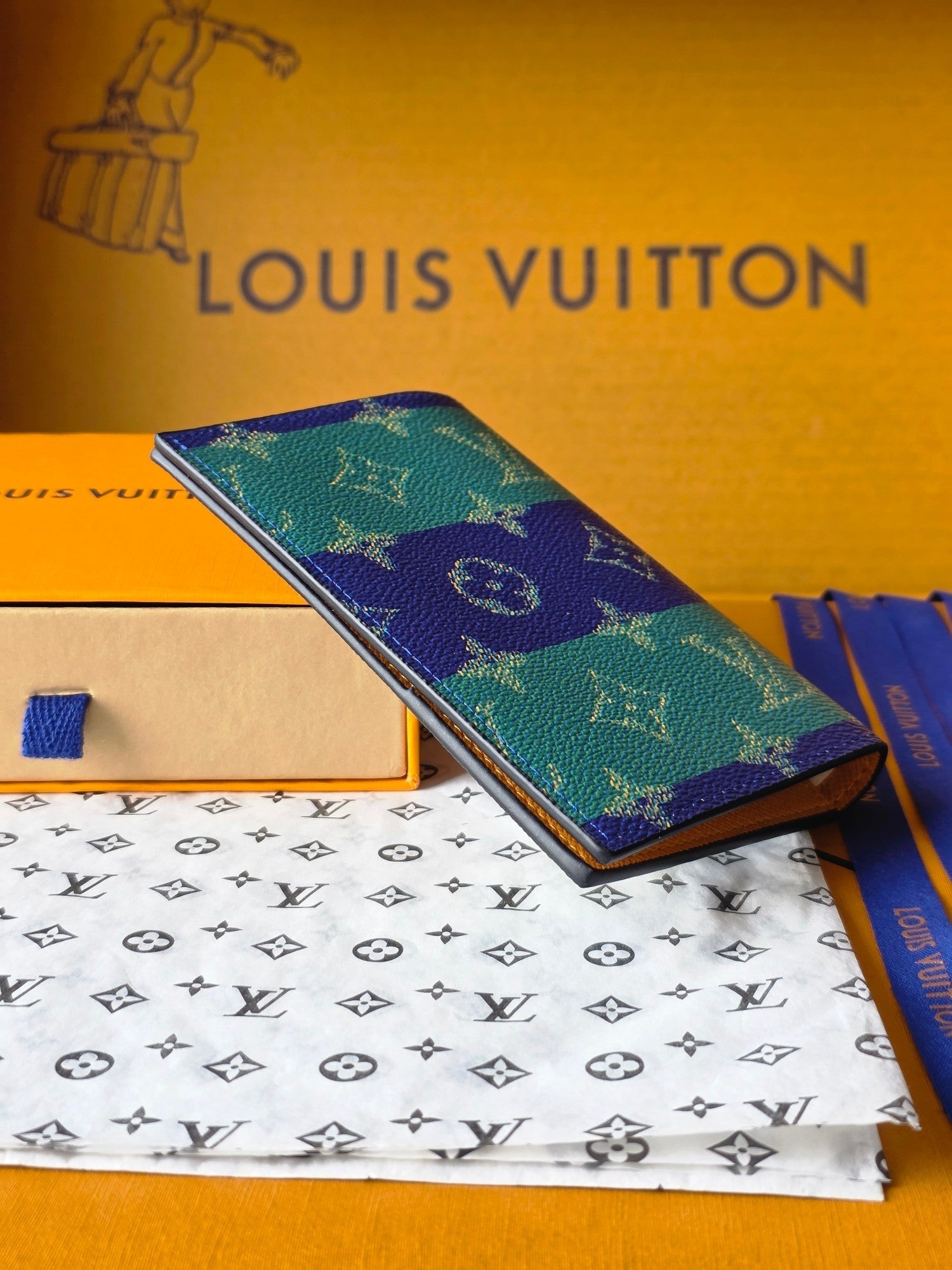 LV M25793 Passport Cover Dark Blue Teal Green Cowhide mysite