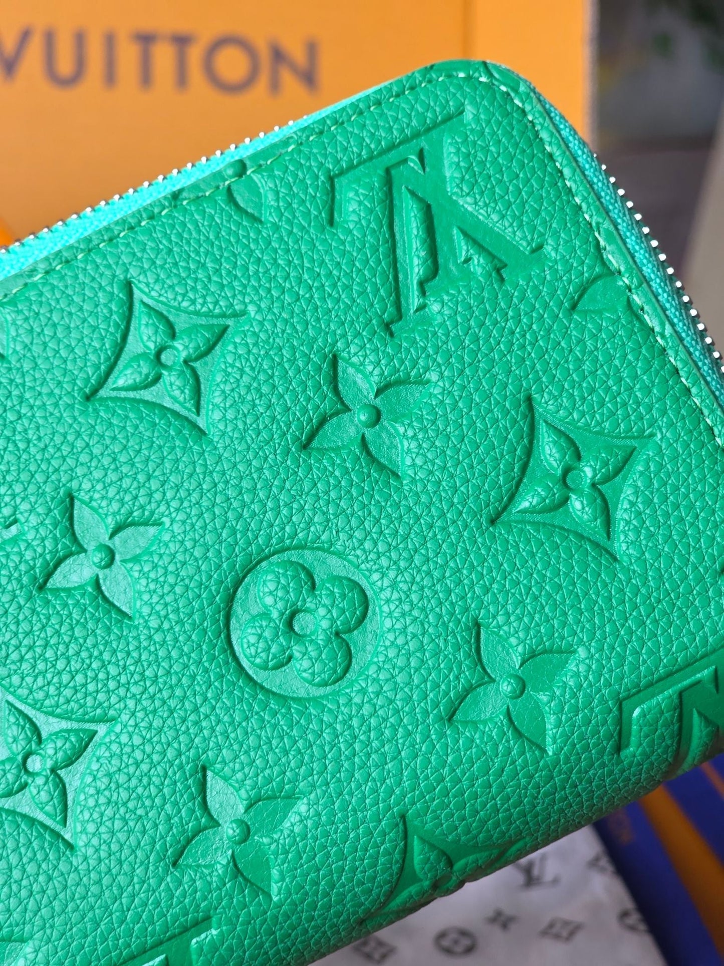 LV Zippy Wallet Horizontal Bamboo Green Taurillon Monogram leather mysite