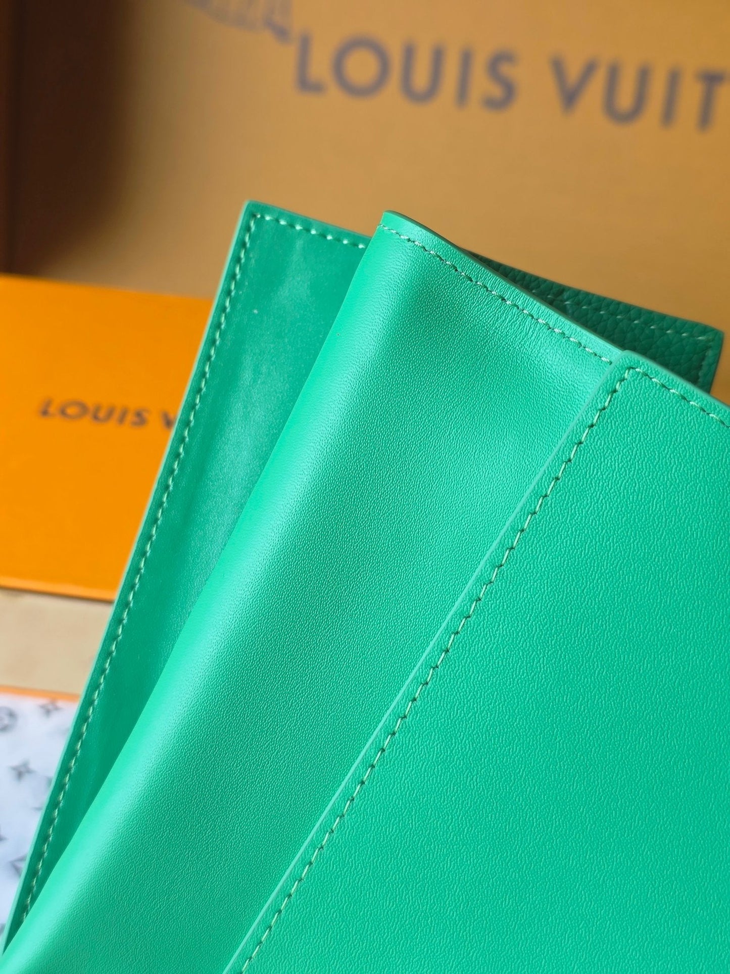 LV M25992 Pocket Organizer Wallet  Bamboo Green Taurillon Monogram leather mysite