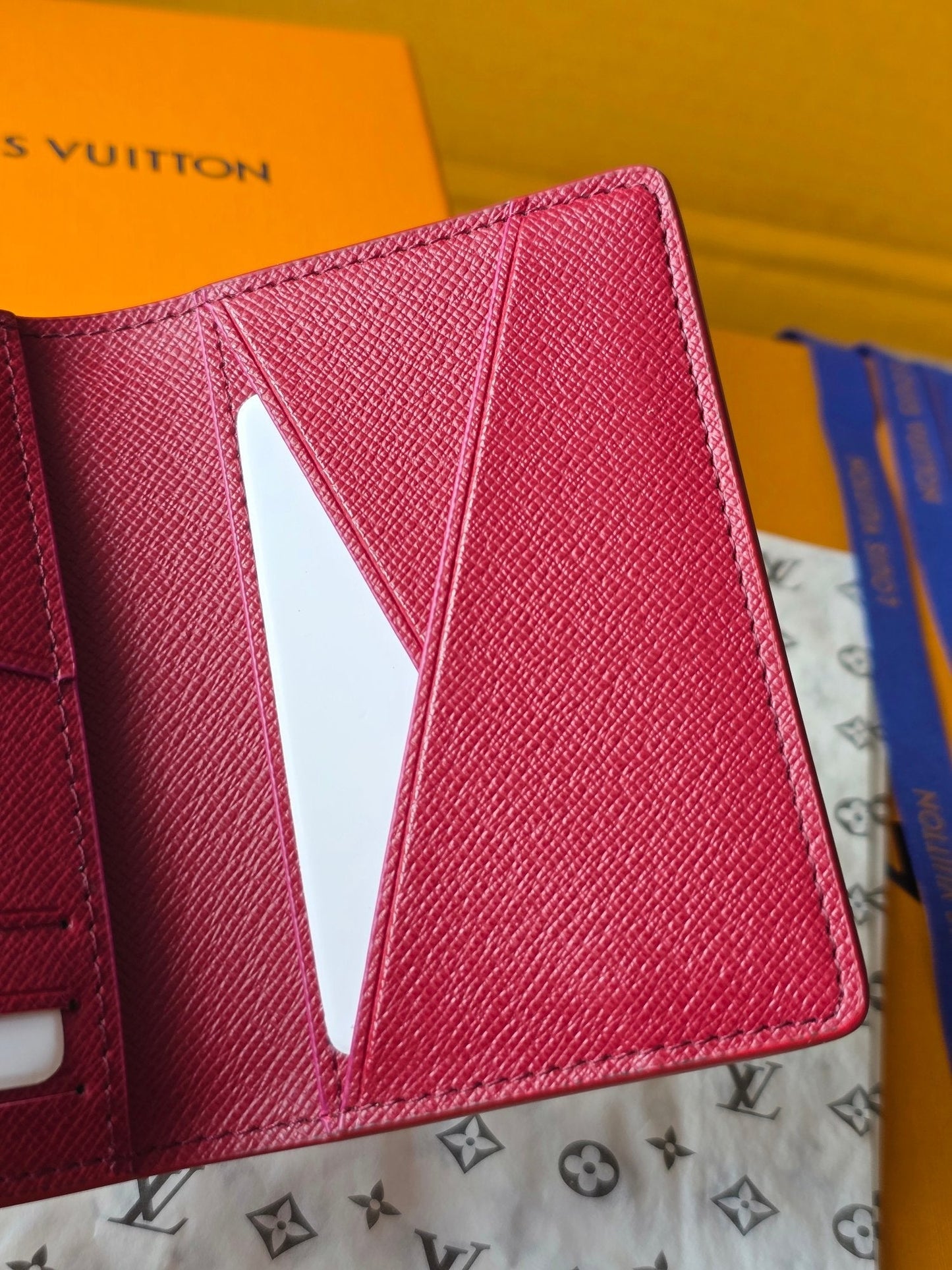 LV Pocket Organizer Red Black Cowhide mysite