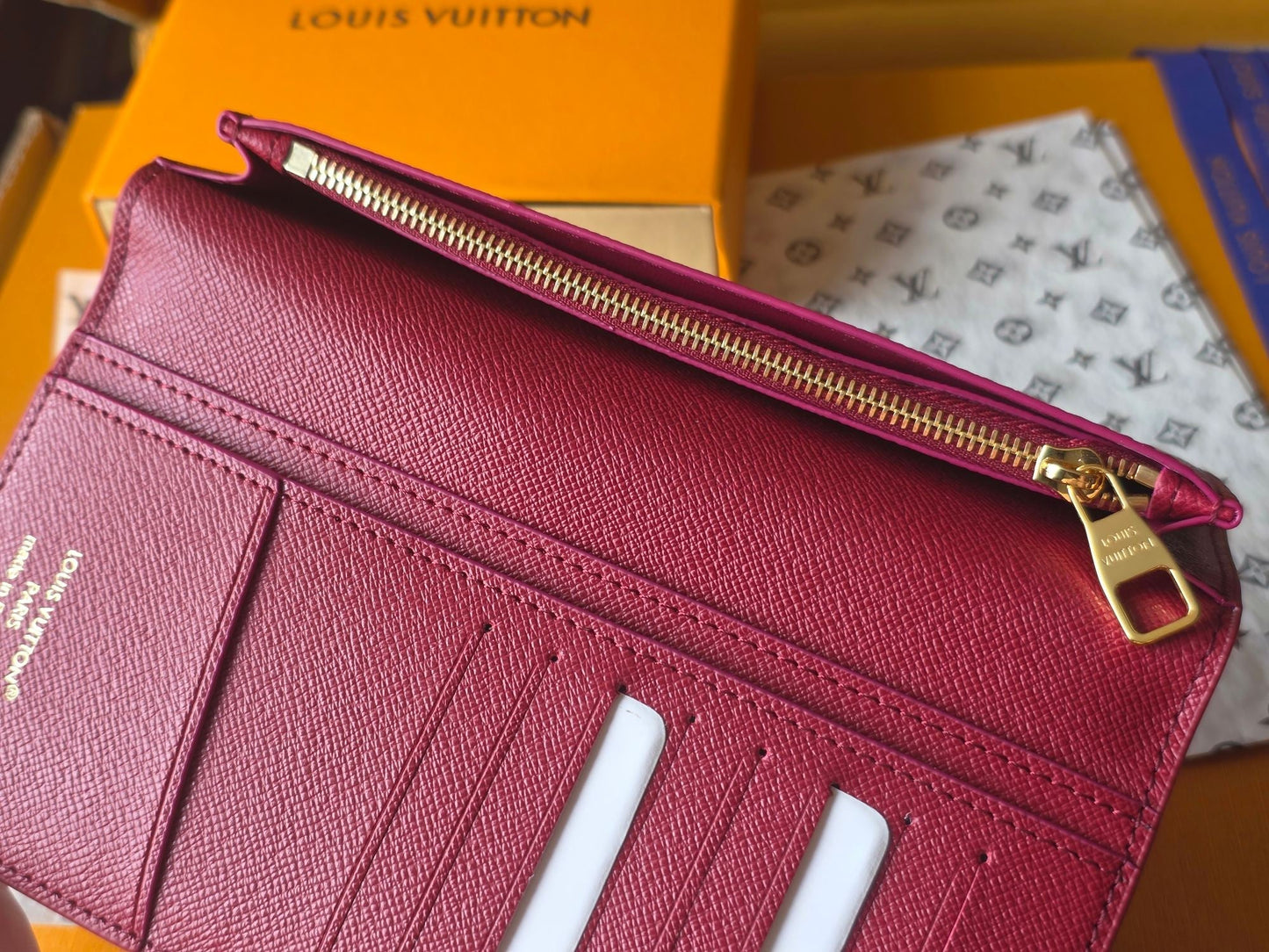 LV Brazza Wallet Red Black Cowhide mysite