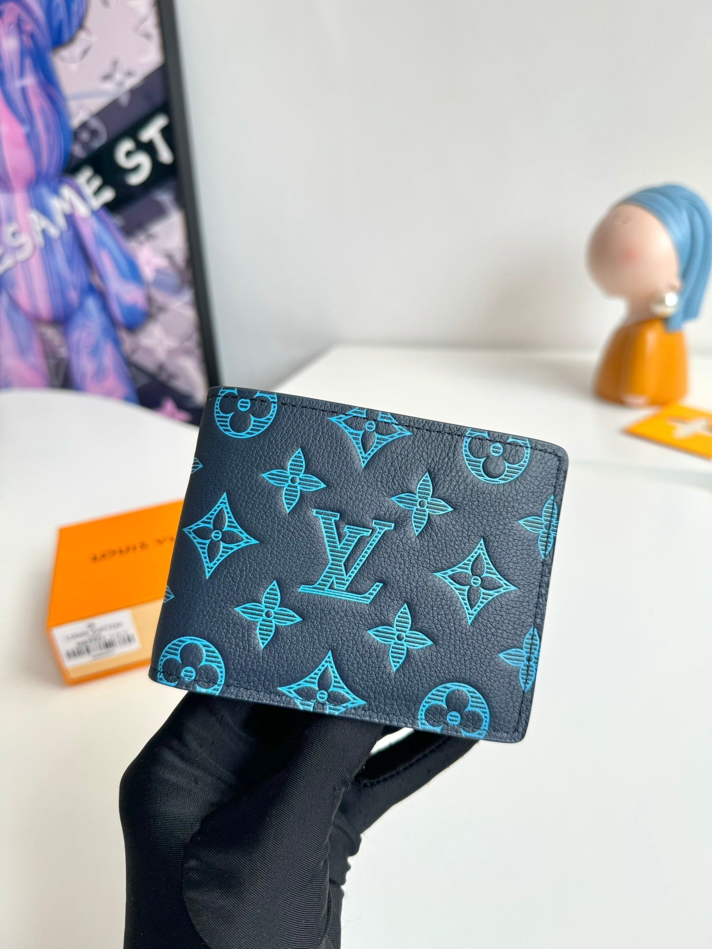 LV M82323 Multiple Wallet Navy Blue Monogram Cowhide Leather 221265 mysite