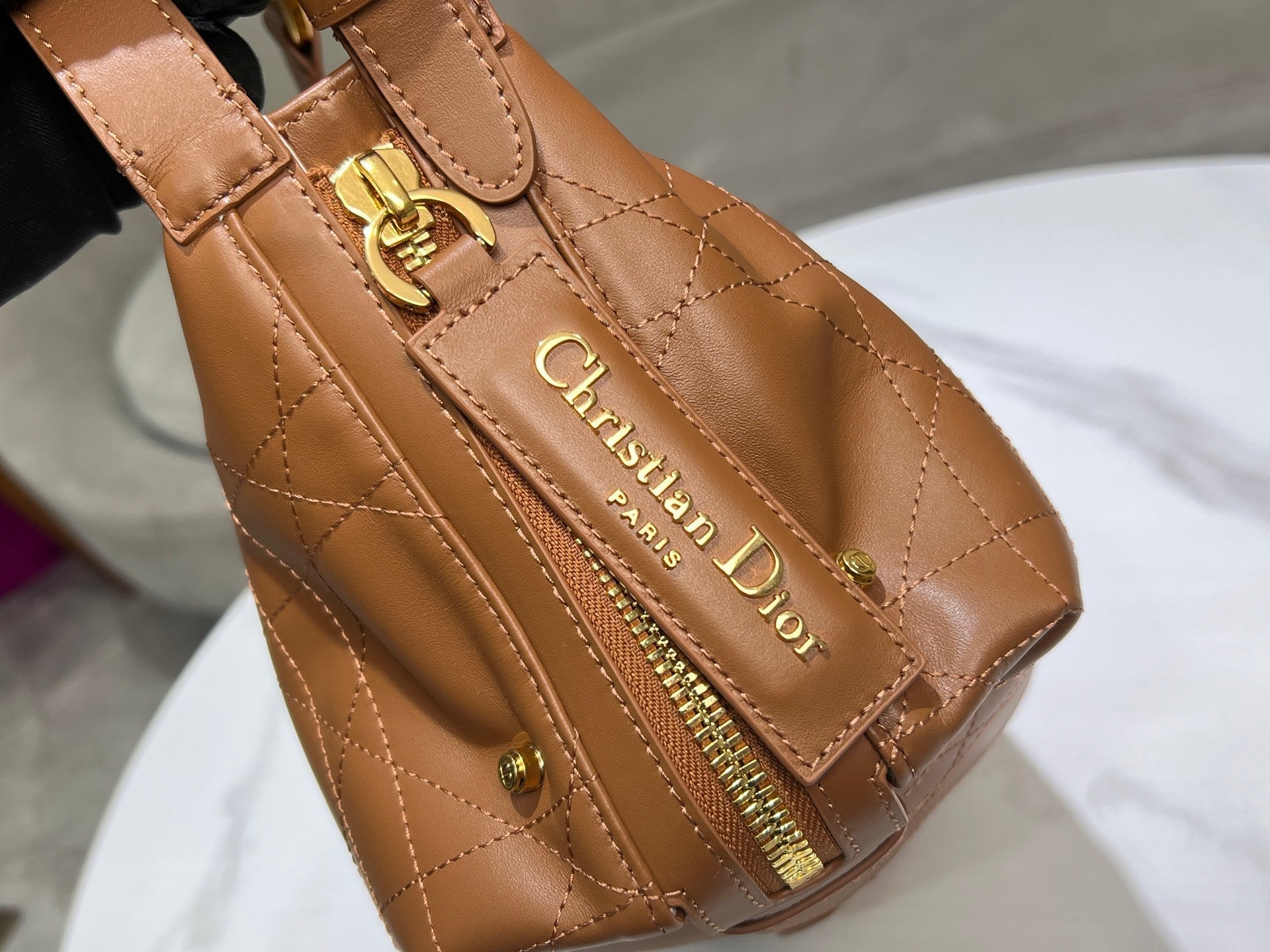 CD Hobo Bag 23 With Chain Brown Calfskin mysite