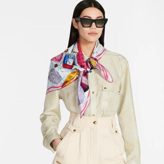 UP AND AWAY 70 CM SQUARE SILK SCARF COLORFUL 399801 mysite