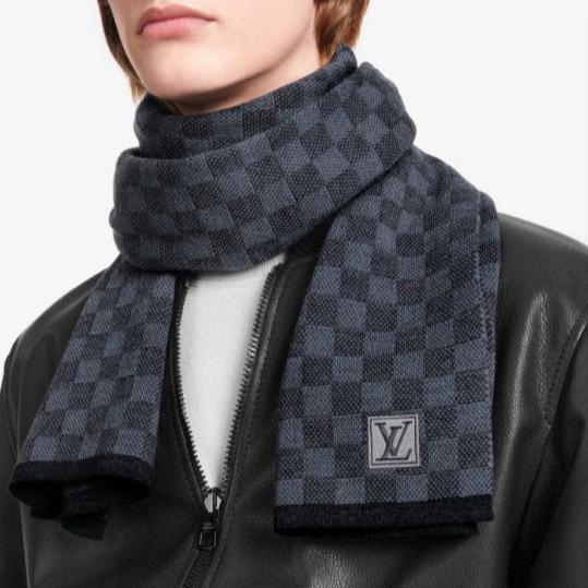 PETIT DAMIER SCARF 170 CM IN BLACK CASHMERE 390784 mysite