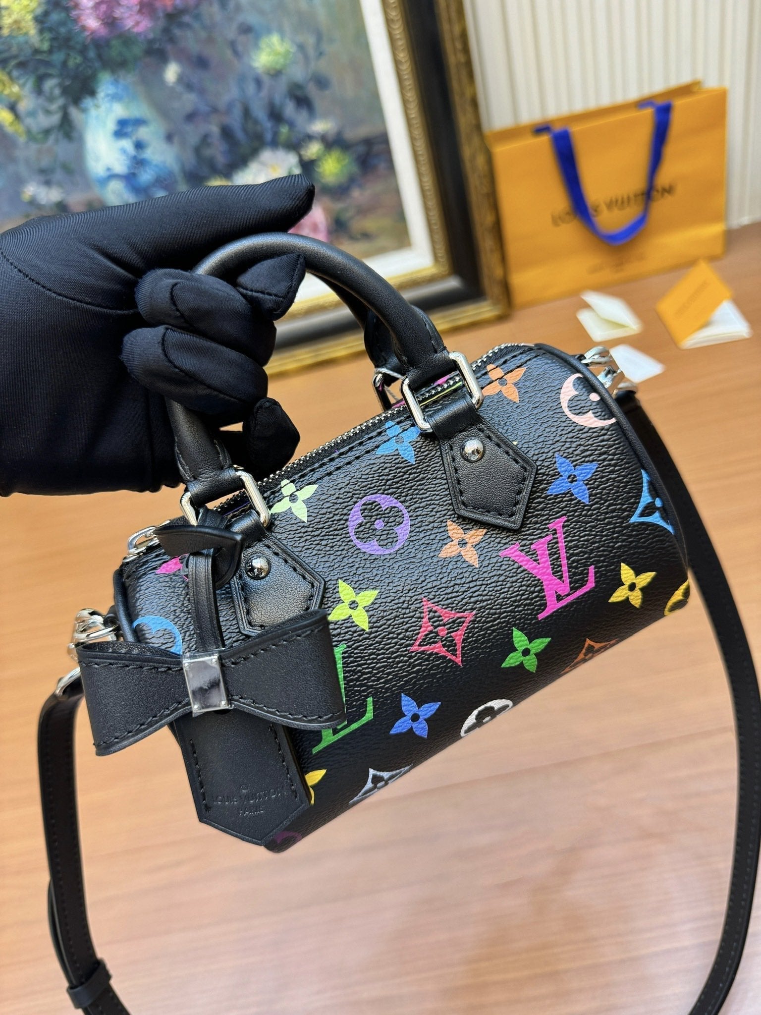 LV Nano Speed 16cm Black Multicolore Monogram Canvas 206013 mysite