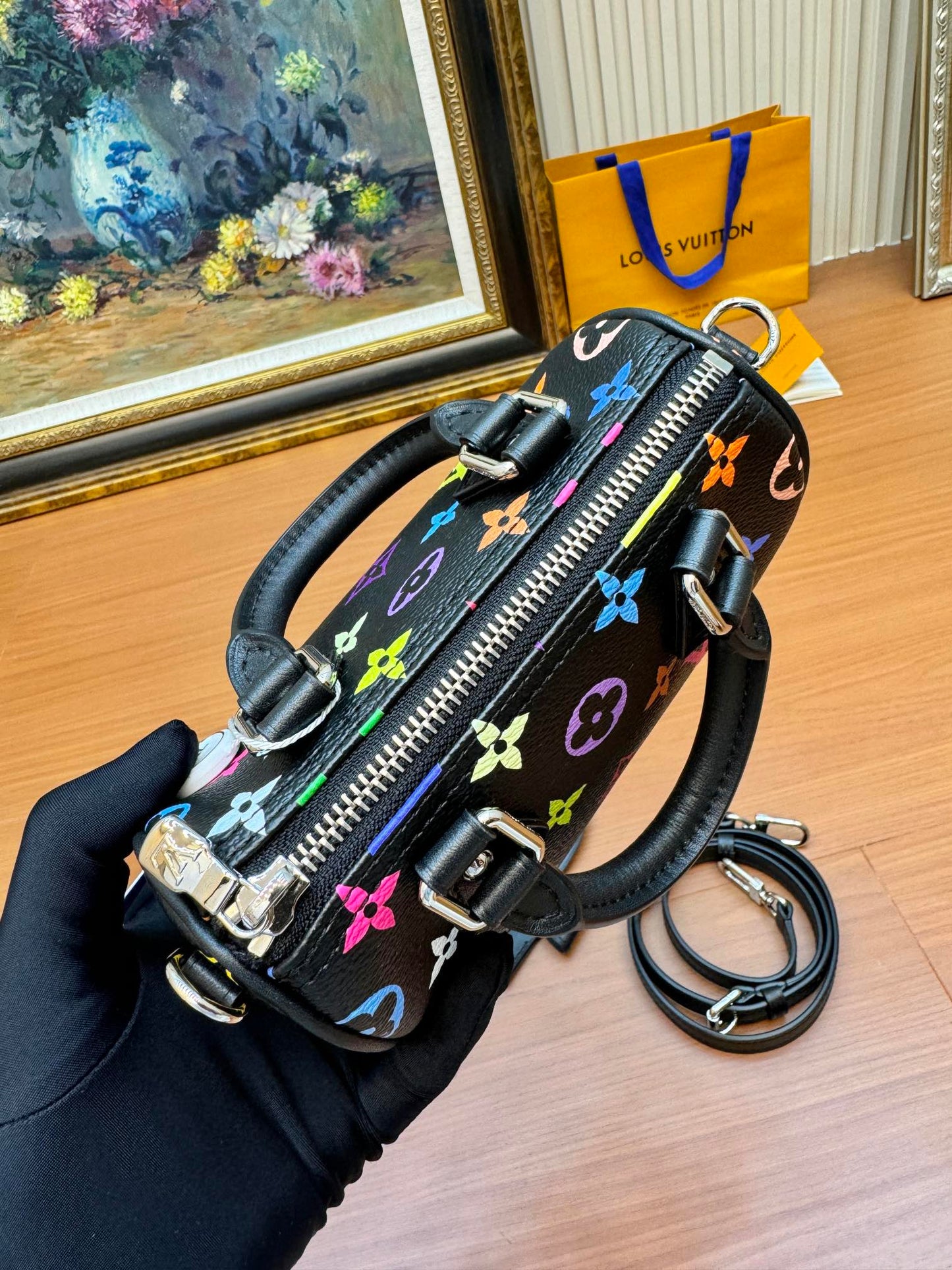 LV Nano Speed 16cm Black Multicolore Monogram Canvas 206013 mysite