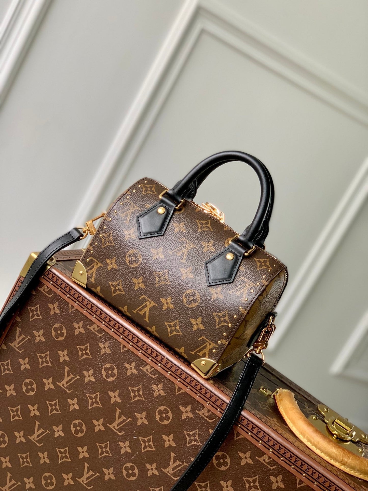 Lv Speedy Trunk 20 Black Brown Monogram mysite