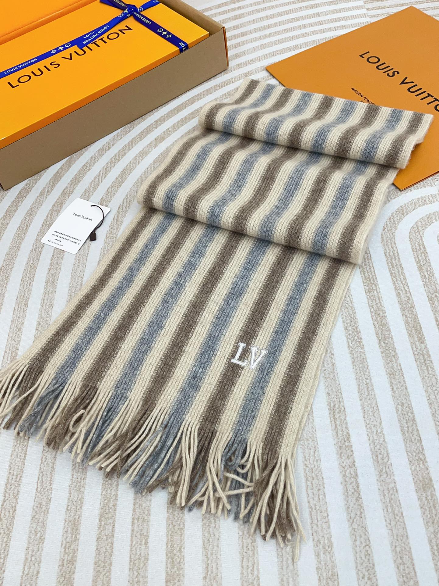 KNITTED SCARF 180 CM IN COLORFUL CASHMERE 388178 mysite