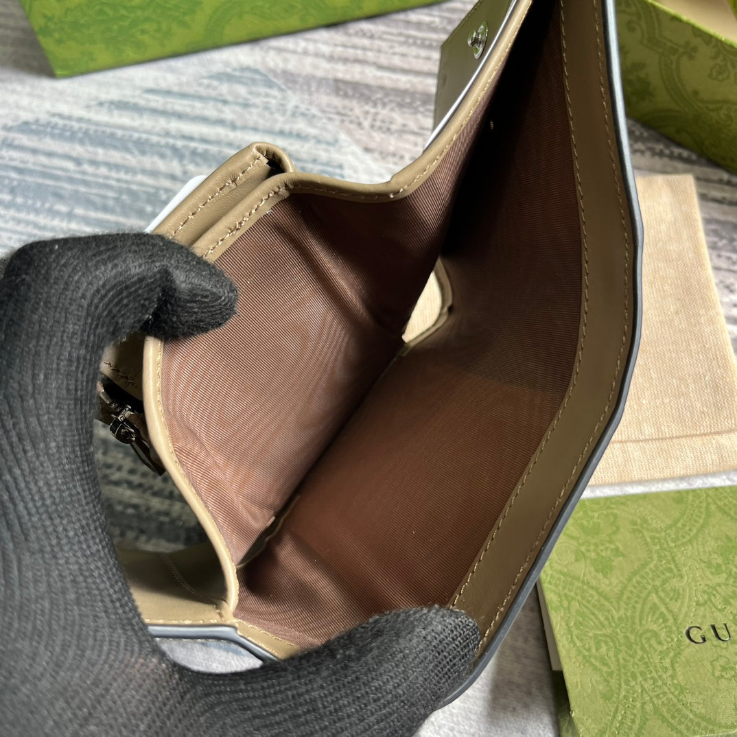 MINI WALLET 11 IN BEIGE MIX BROWN CANVAS mysite