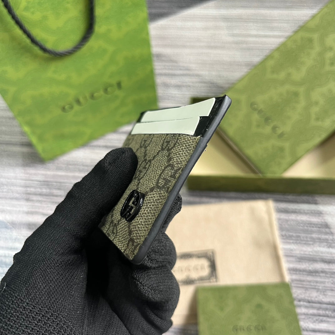 GG CARD CASE 11 WITH GG DETAIL IN BEIGE BROWN CALFSKIN mysite