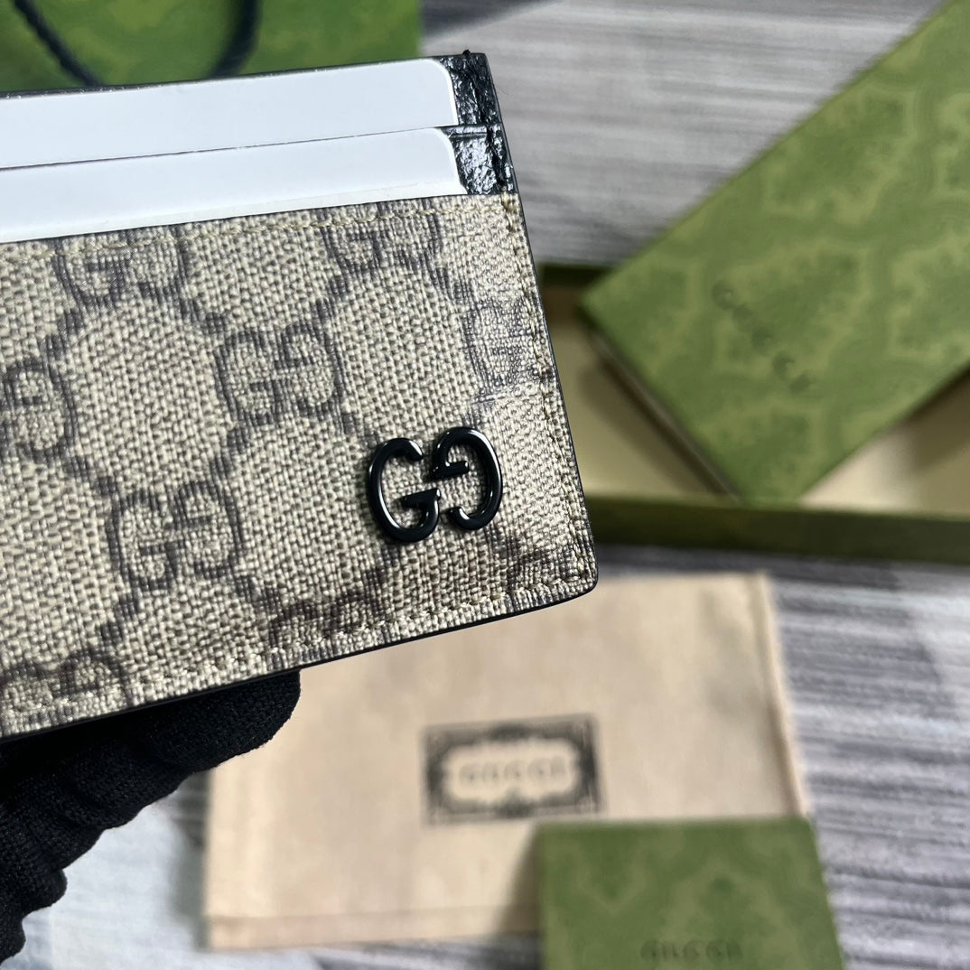 GG CARD CASE 11 WITH GG DETAIL IN BEIGE BROWN CALFSKIN mysite