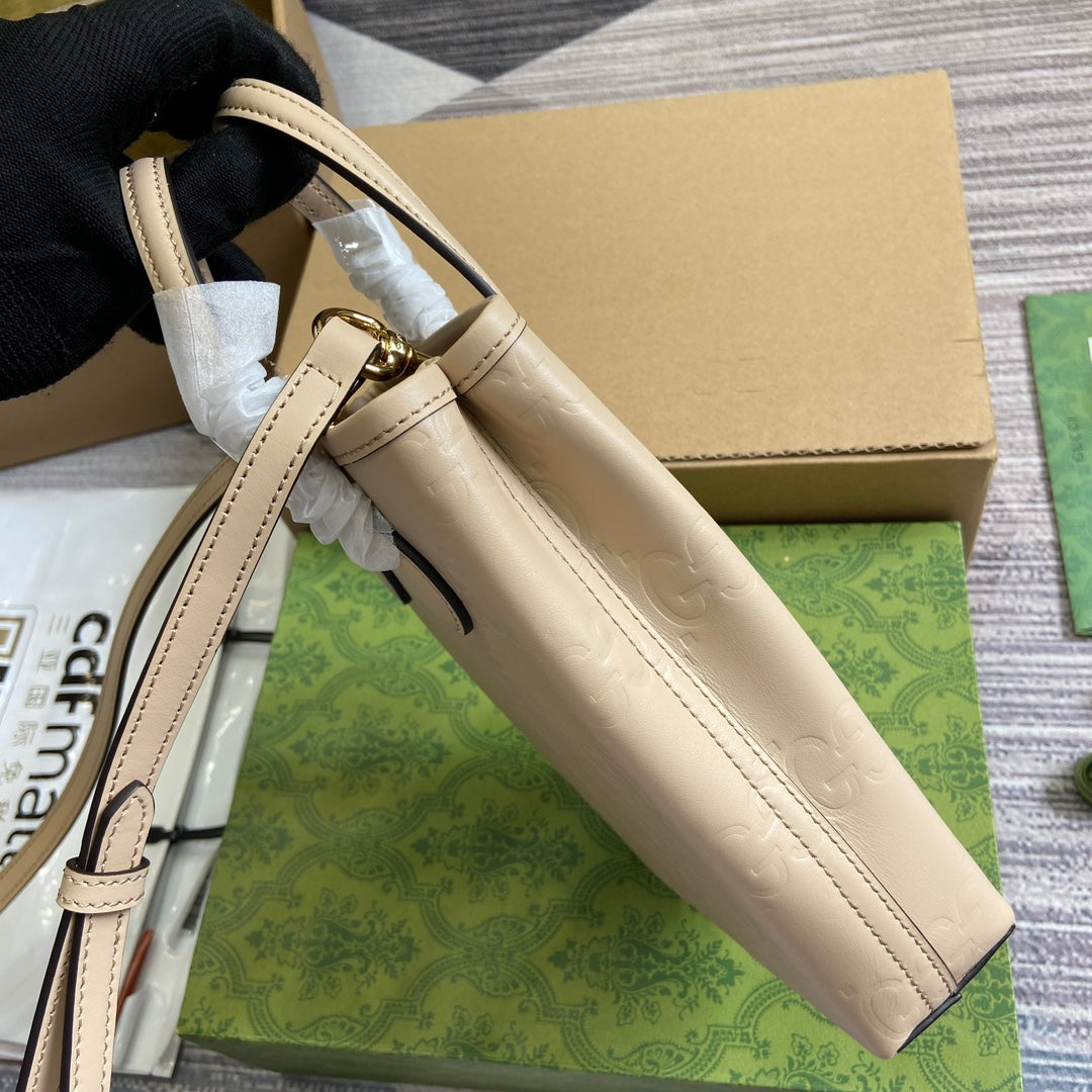 GG 20 SUPER MINI BAG WITH STRAP IN BEIGE CALFSKIN mysite