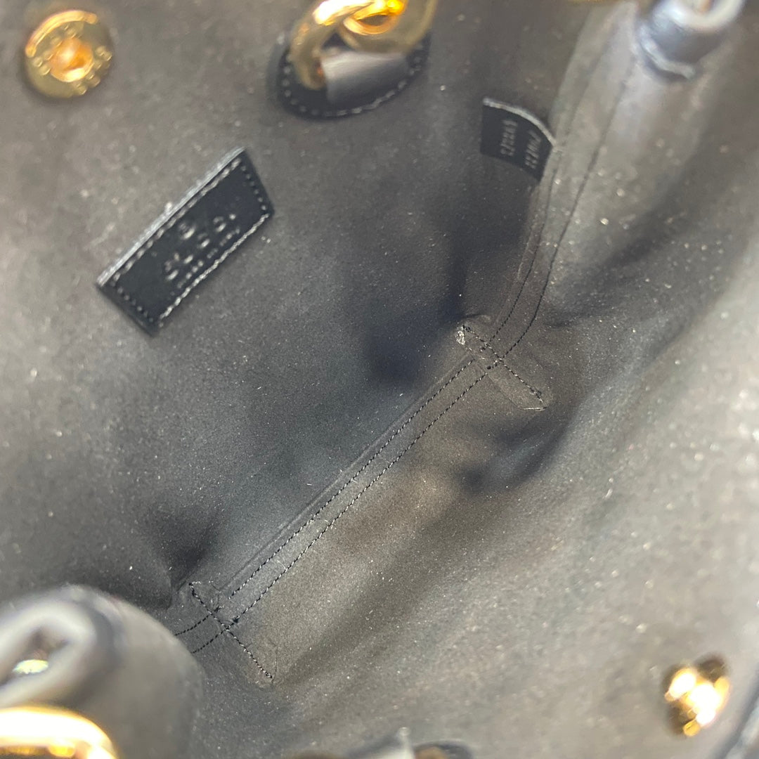 GG 20 SUPER MINI BAG WITH STRAP IN BLACK CALFSKIN mysite