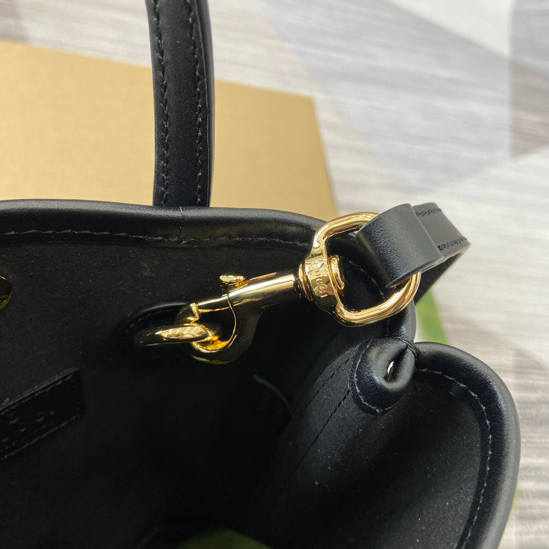 GG 20 SUPER MINI BAG WITH STRAP IN BLACK CALFSKIN mysite