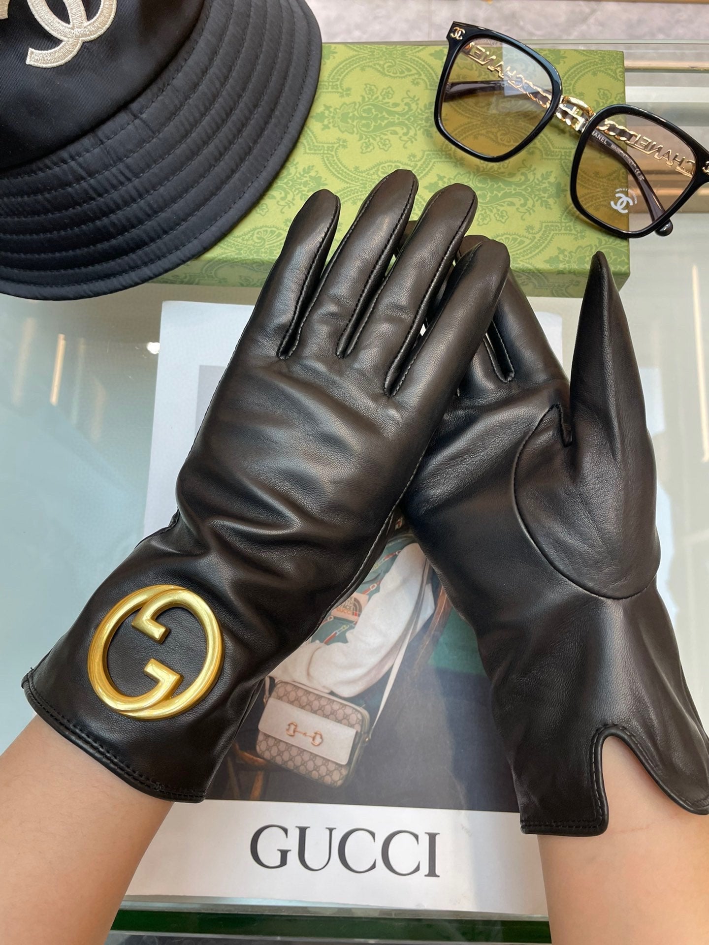 GLOVES IN BLACK SHEEPSKIN WITH CASHMERE LINING 432595 mysite