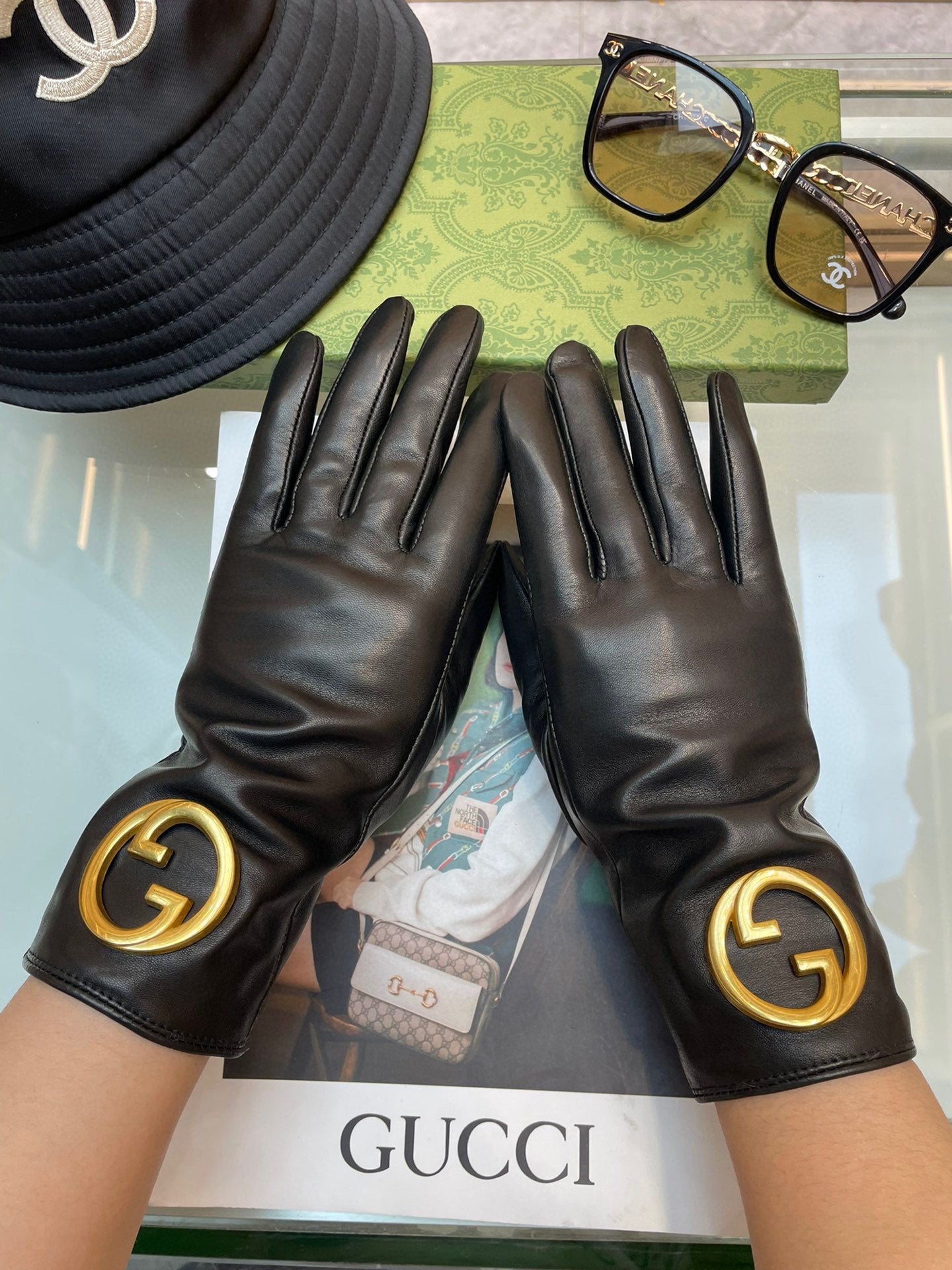 GLOVES IN BLACK SHEEPSKIN WITH CASHMERE LINING 432595 mysite