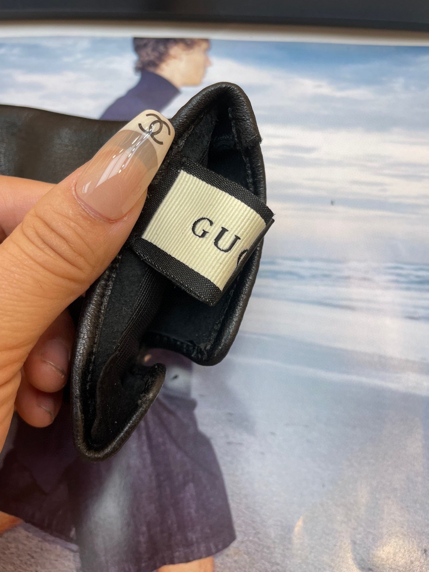 FINGERLESS GLOVES IN BLACK LAMBSKIN WITH GOLD HORSEBIT 432606 mysite