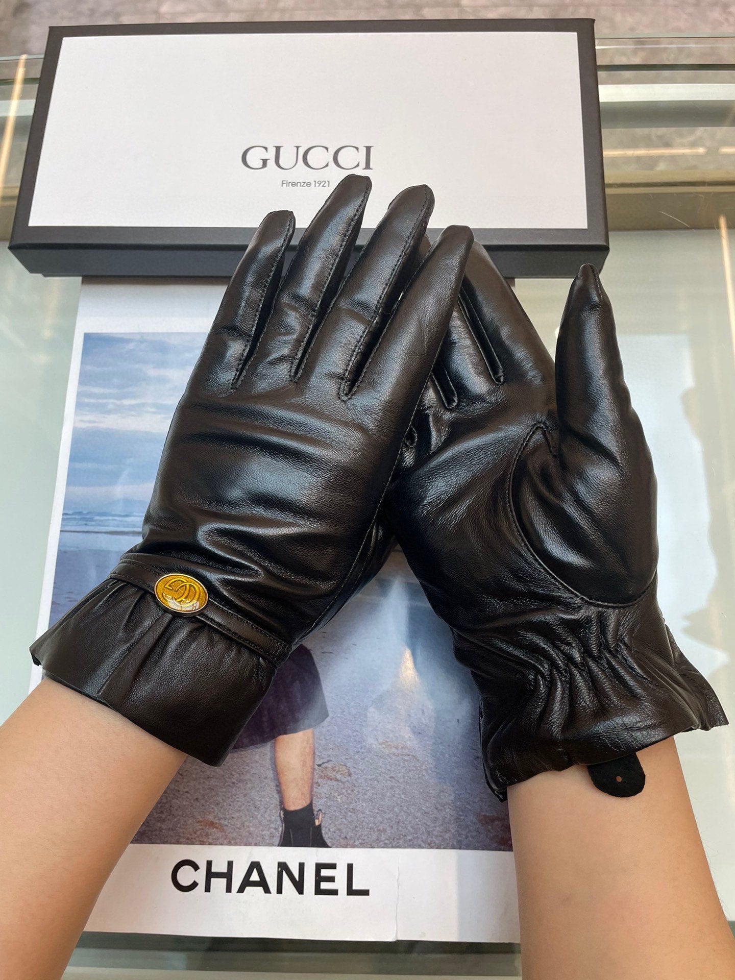 GLOVES IN BLACK TOP-GRADE LAMBSKIN 458575 mysite