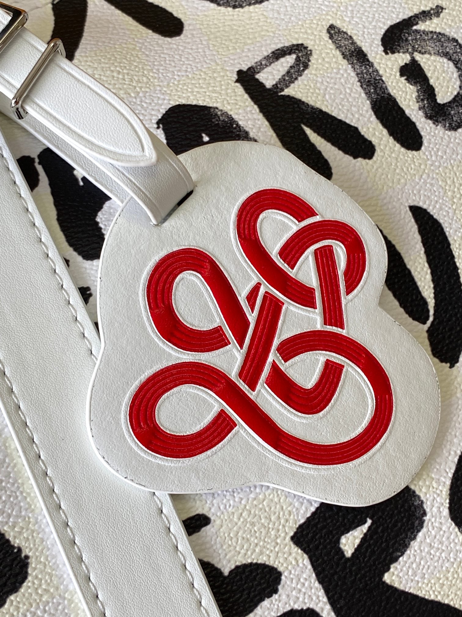 LVx N&PW Keepall Bandoulière 50 Black White Cowhide mysite