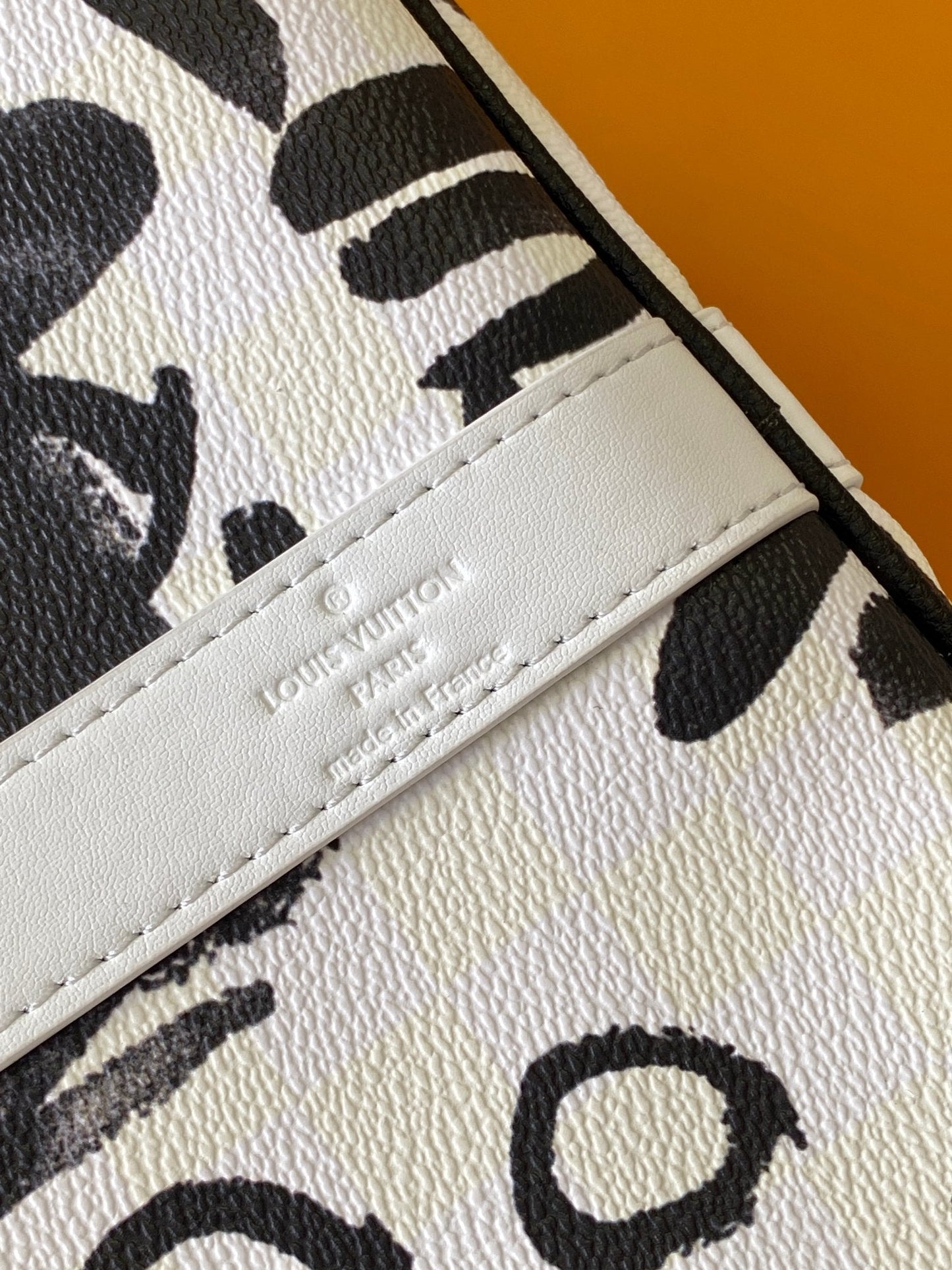 LVx N&PW Keepall Bandoulière 50 Black White Cowhide mysite