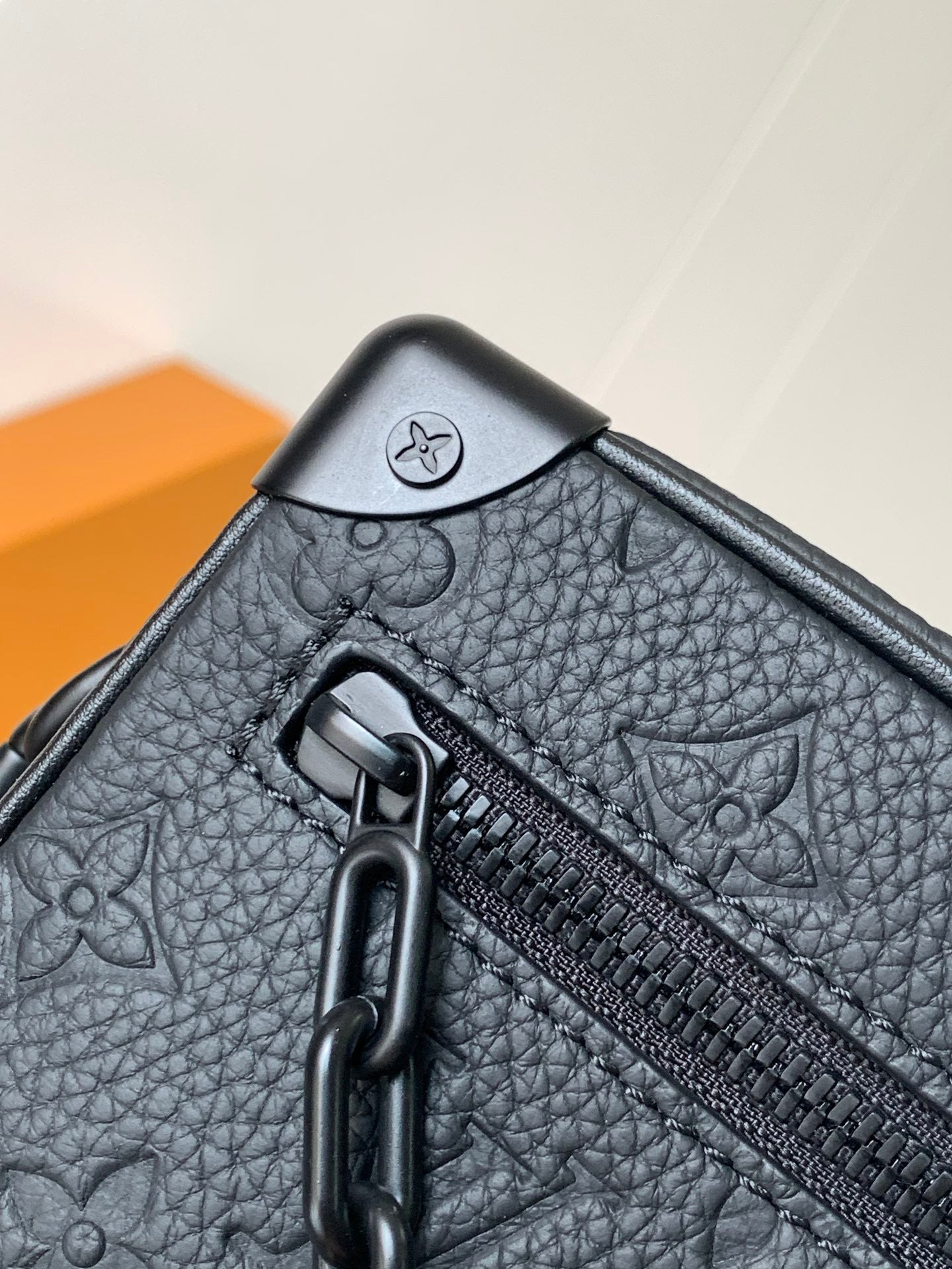 LV M55702 Mini Soft Trunk 18.5 with Matte-Black Chains Black Taurillon Cowhide mysite