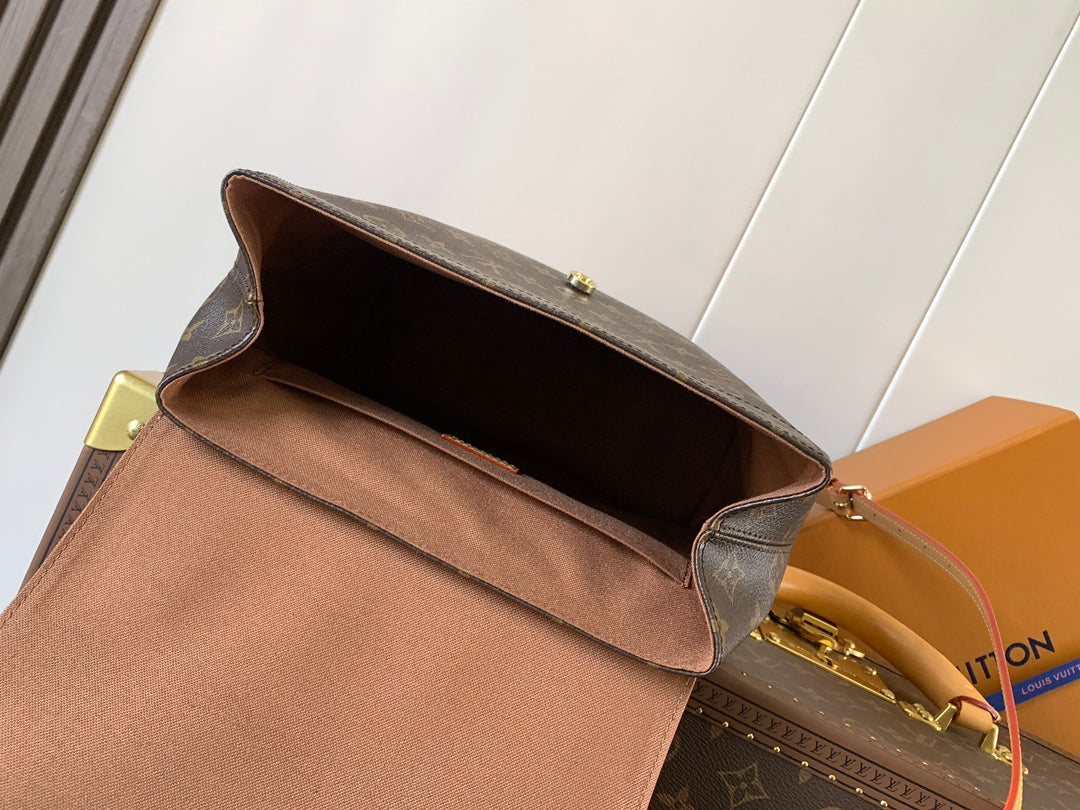 LV Soho MM Backpack 24cm Brown Beige Monogram Canvas & Cowhide mysite