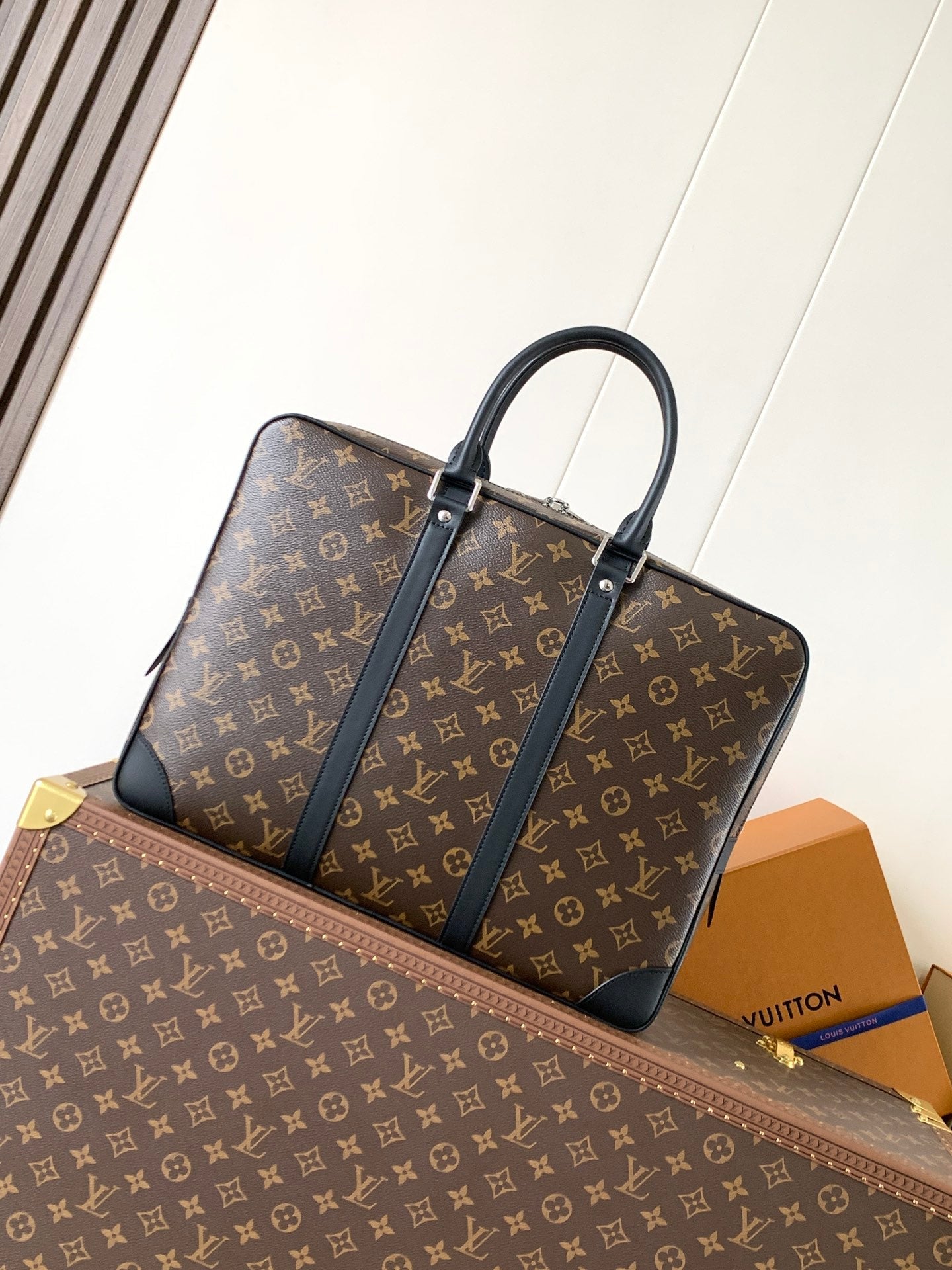 LV Porte-Documents Voyage  Brown Black Macassar Canvas mysite