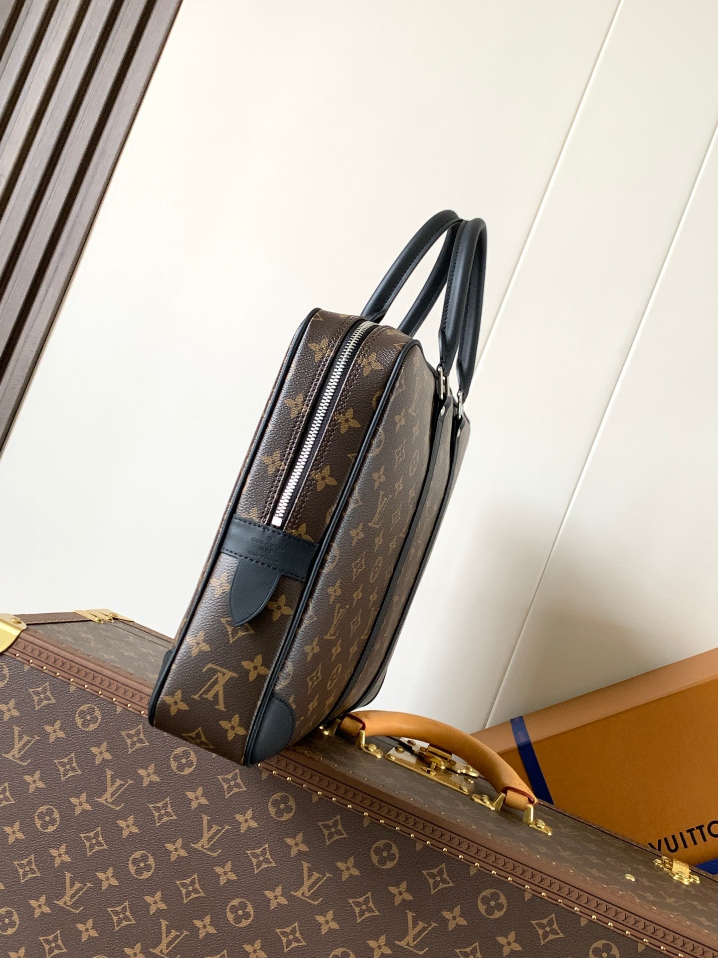 LV Porte-Documents Voyage  Brown Black Macassar Canvas mysite