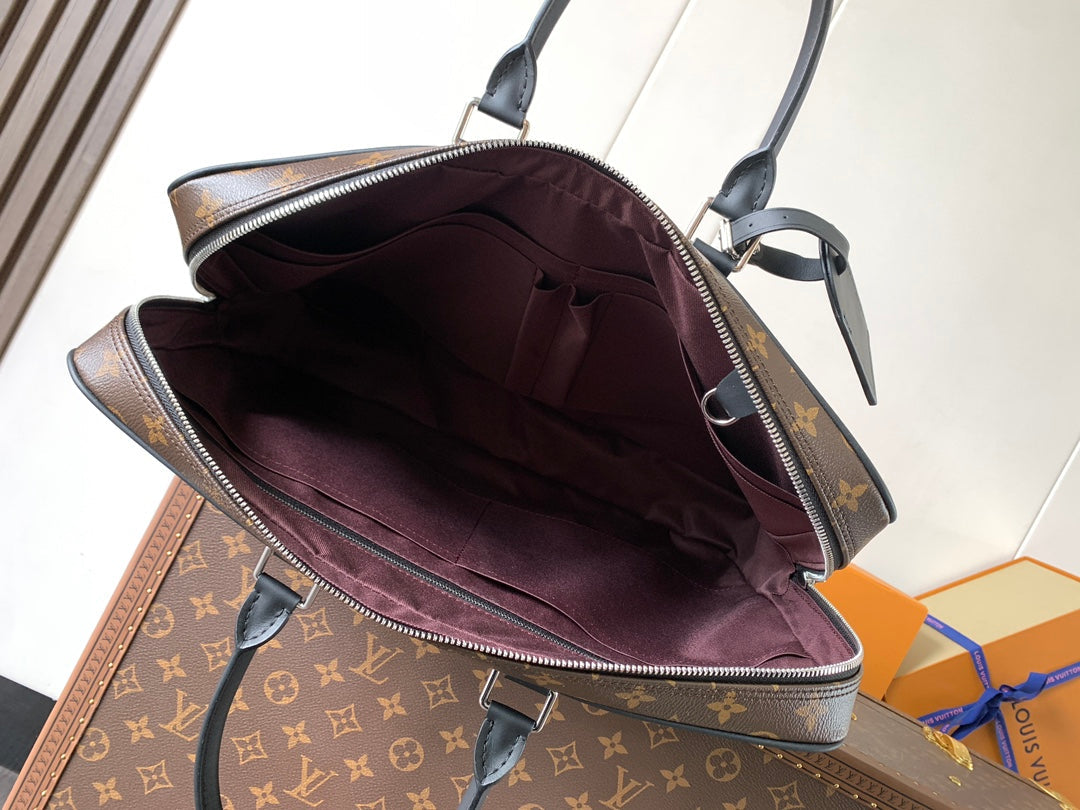 LV Porte-Documents Voyage  Brown Black Macassar Canvas mysite