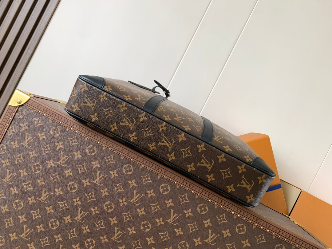 LV Porte-Documents Voyage  Brown Black Macassar Canvas mysite