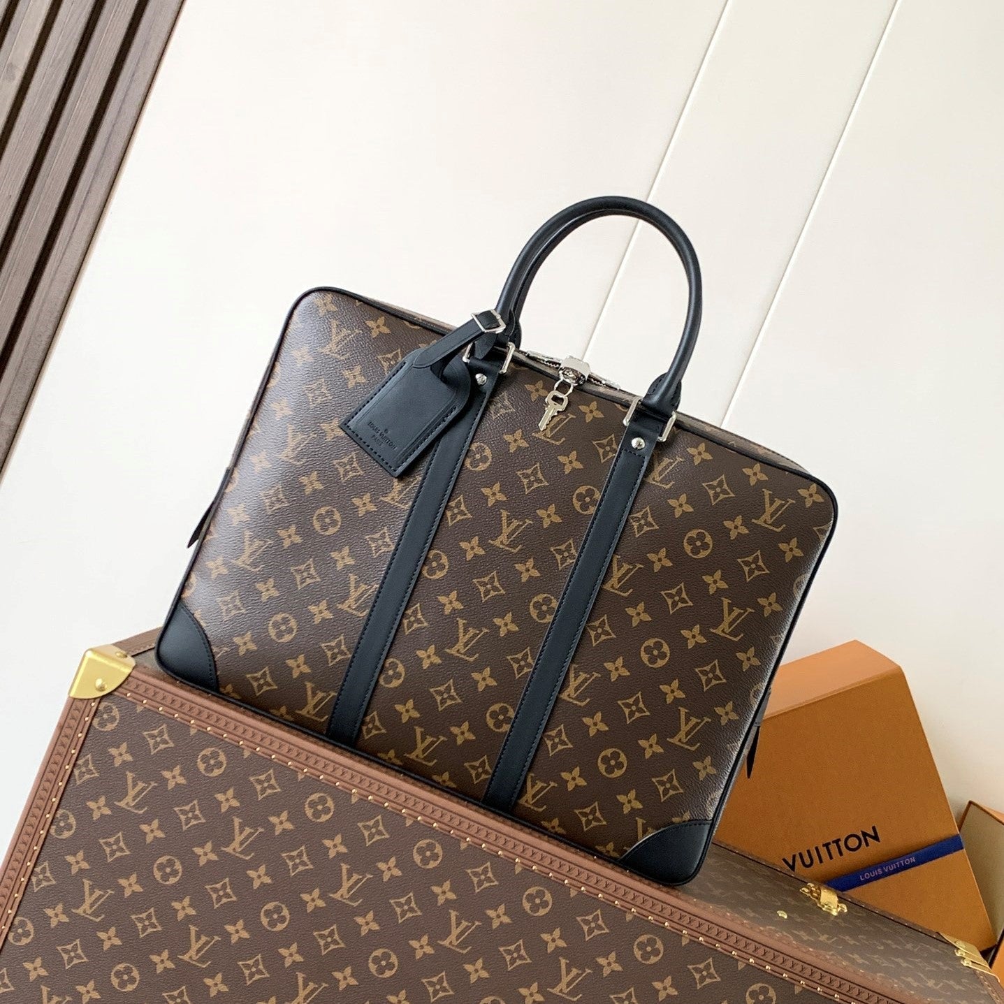 LV Porte-Documents Voyage  Brown Black Macassar Canvas mysite