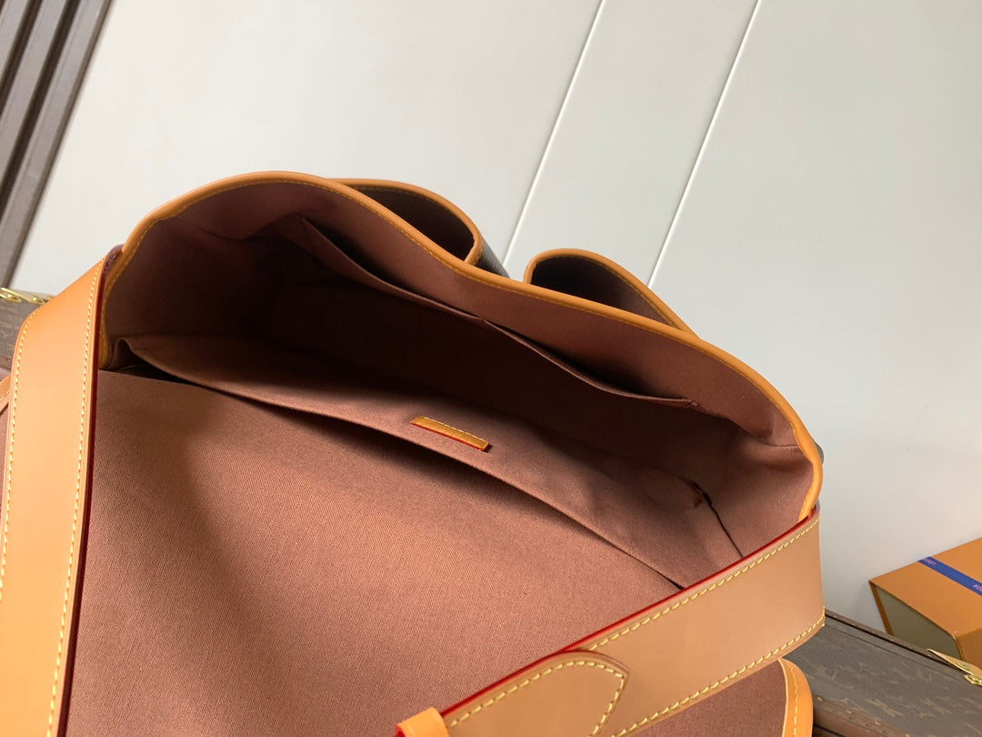 LV Satchel Messenger Bag  35.5cm Brown Monogram Canvas & Cowhide mysite